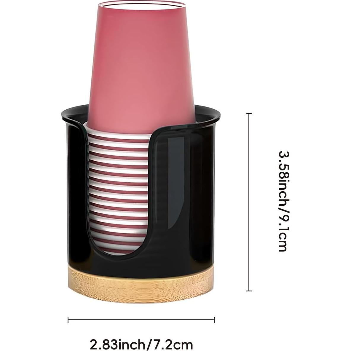 Dispensador de vasos de baño cerámica negra Votuyet 9.09x7.19 cm