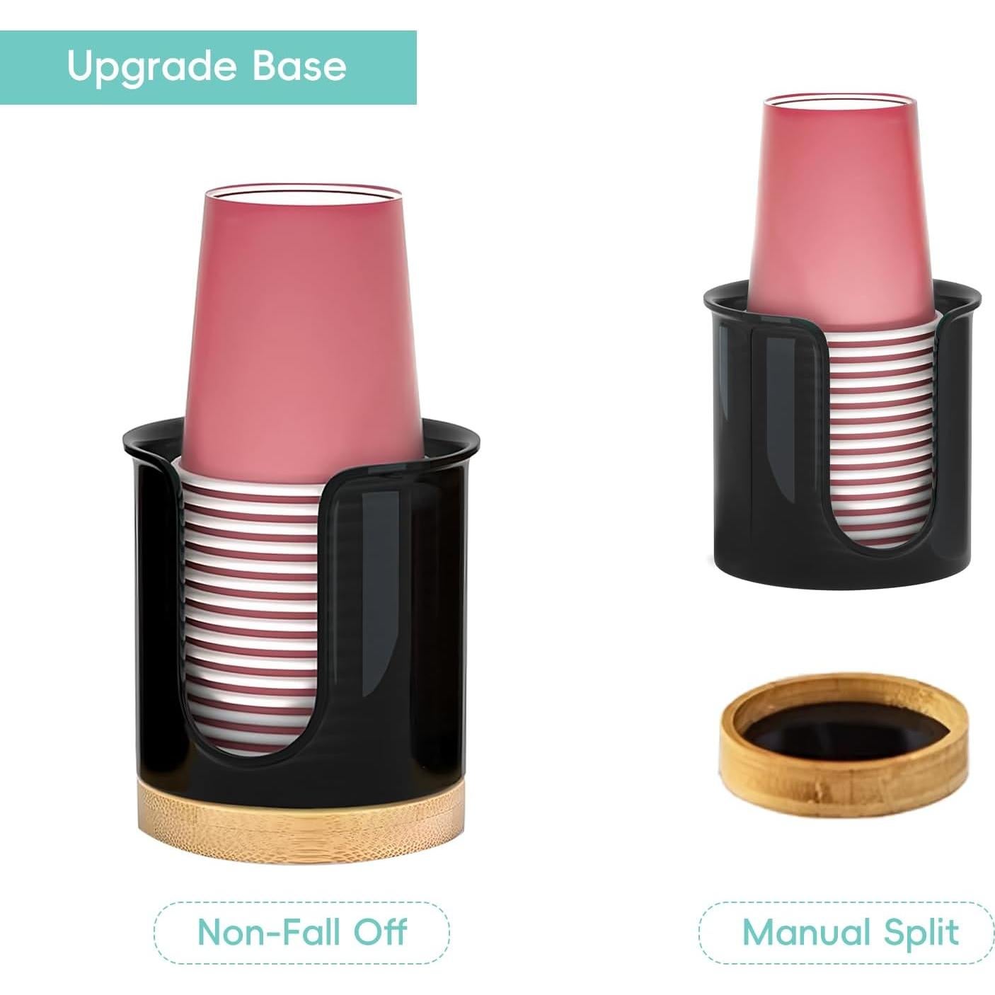 Dispensador de vasos de baño cerámica negra Votuyet 9.09x7.19 cm