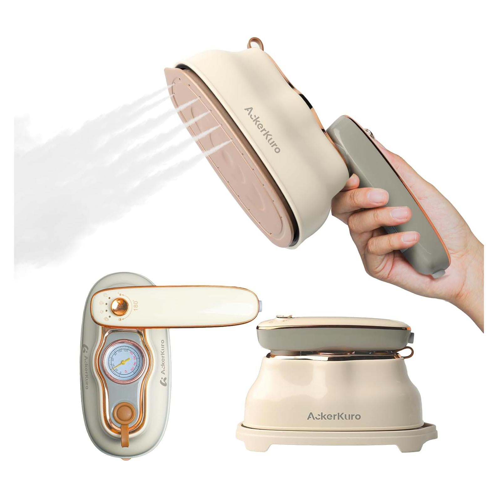 Vaporera de Viaje AckerKuro HX-6218 1200W 200ml Beige