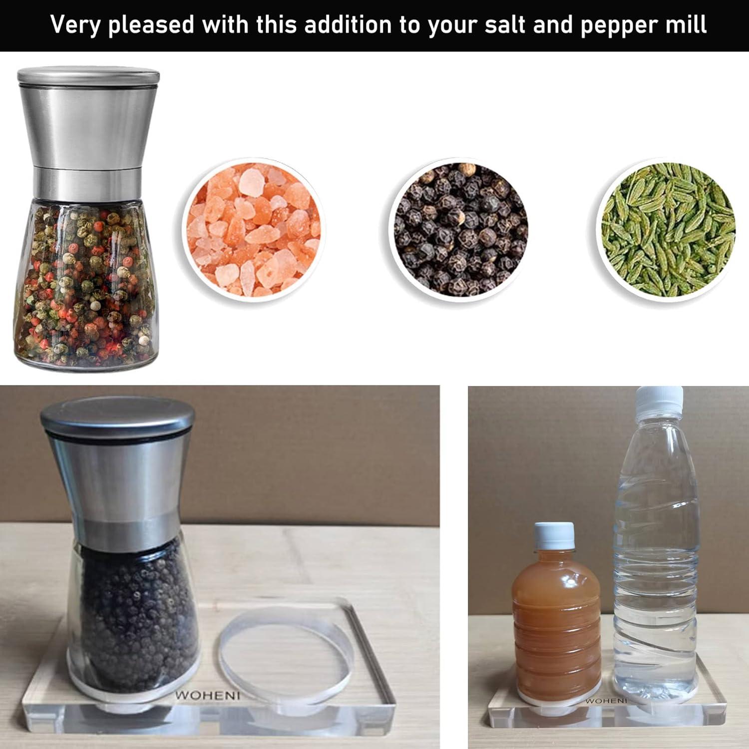 Bandeja Acrílica para Molinillos de Sal y Pimienta WOHENI 17x9 cm