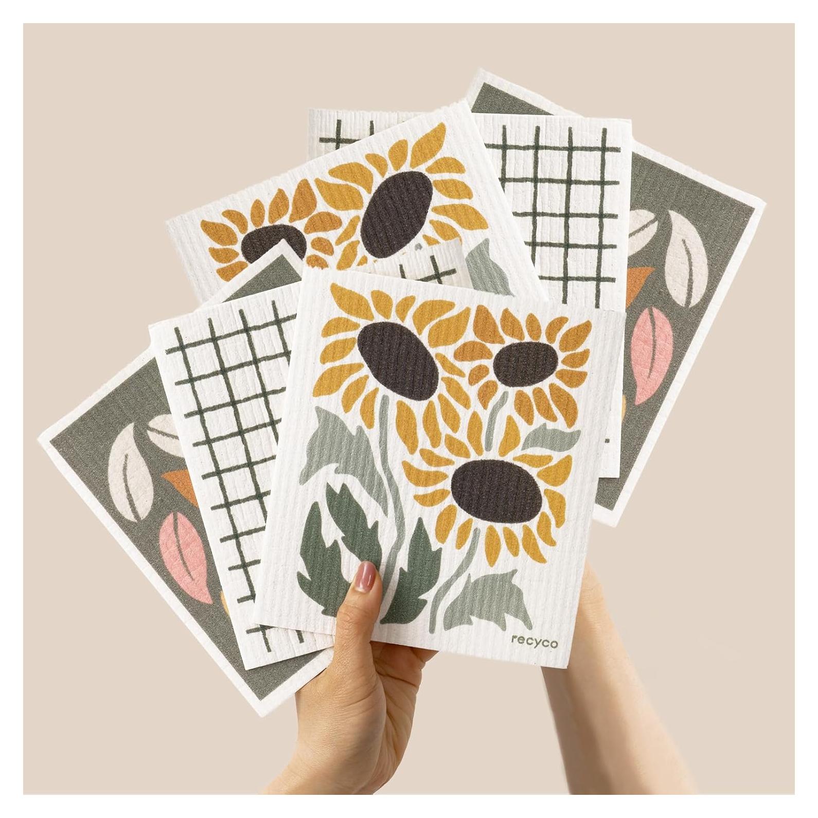 Paños de Cocina Suecos RECYCO | 6 Piezas Ecológicas 17.78x20.32 cm