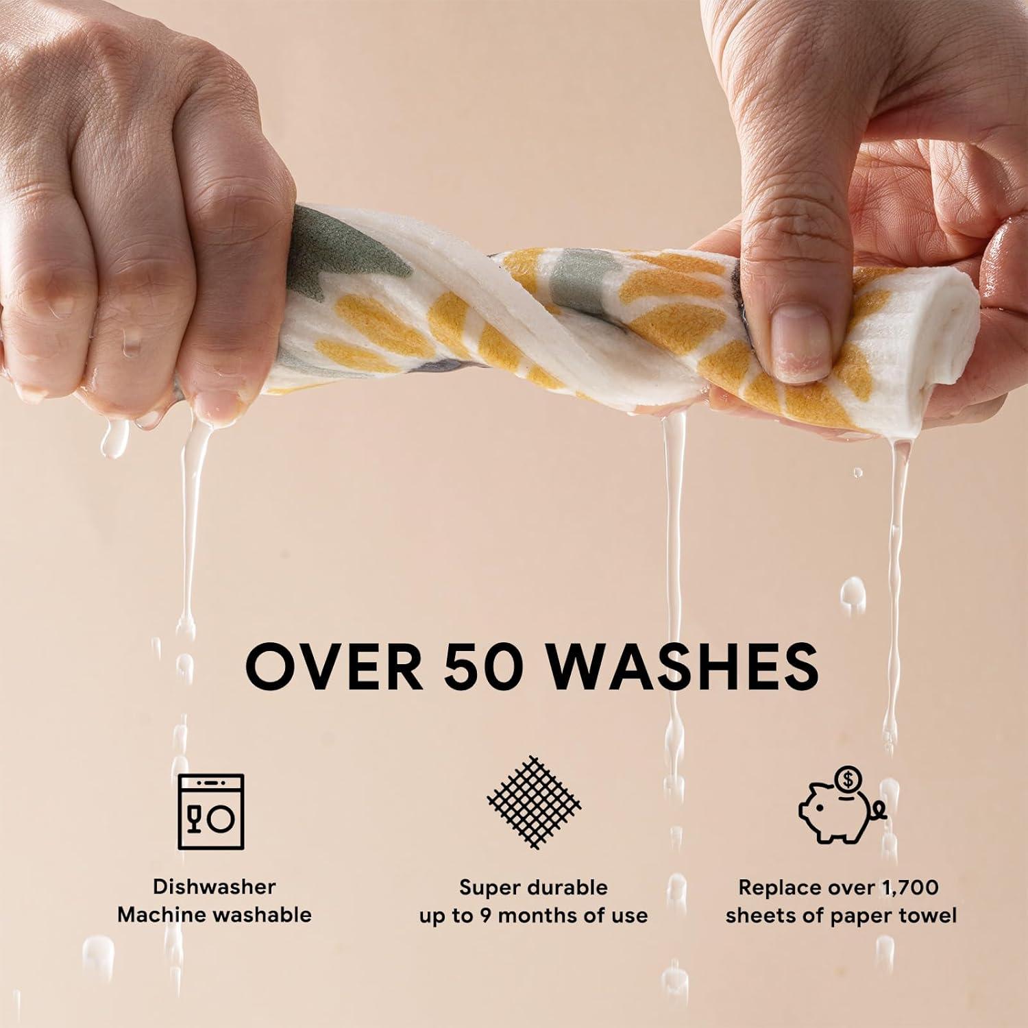 Paños de Cocina Suecos RECYCO | 6 Piezas Ecológicas 17.78x20.32 cm