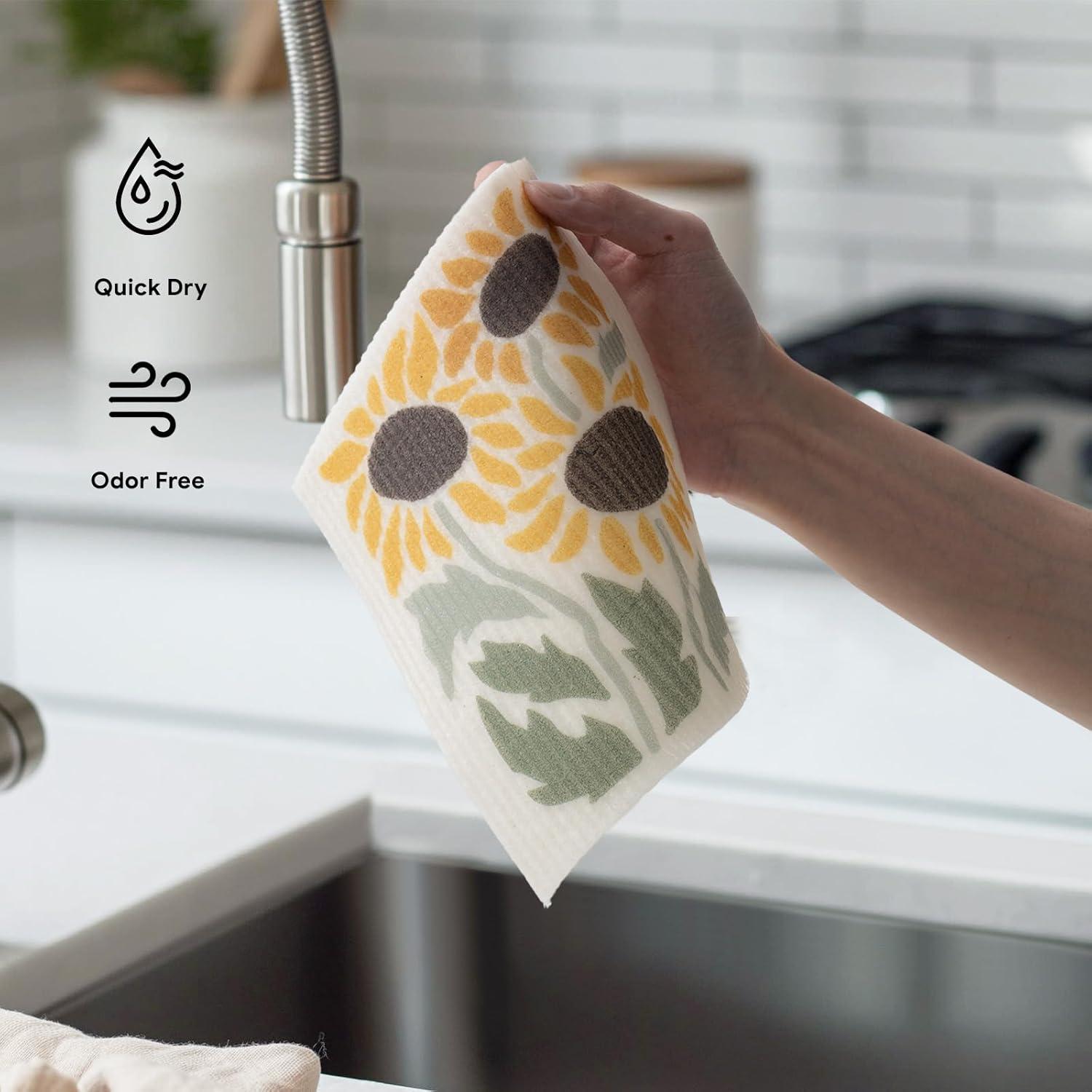 Paños de Cocina Suecos RECYCO | 6 Piezas Ecológicas 17.78x20.32 cm