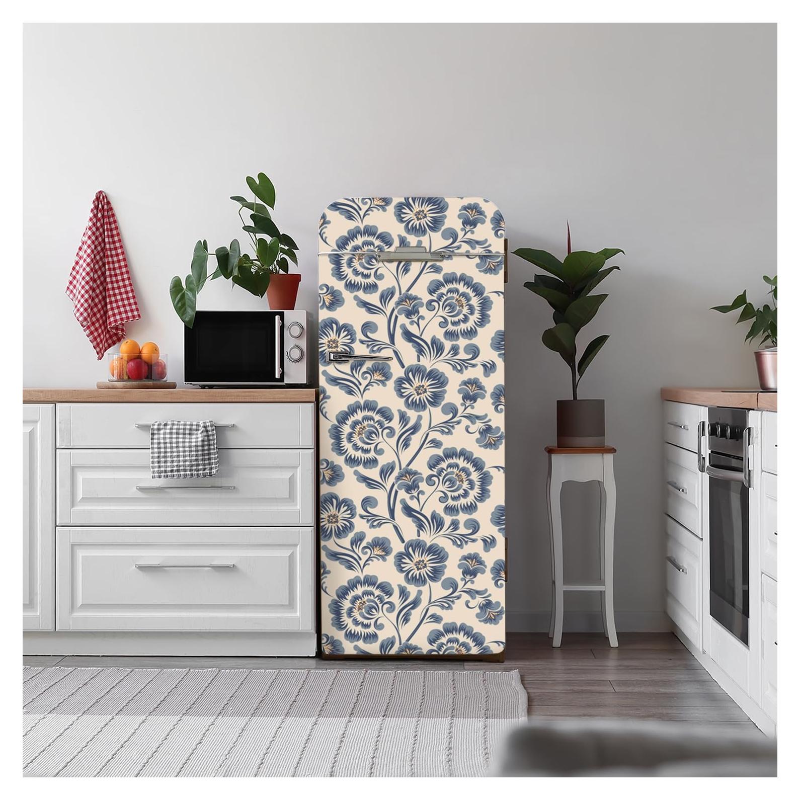 Mural Autoadhesivo para Refrigerador funlife 56x163cm Floral