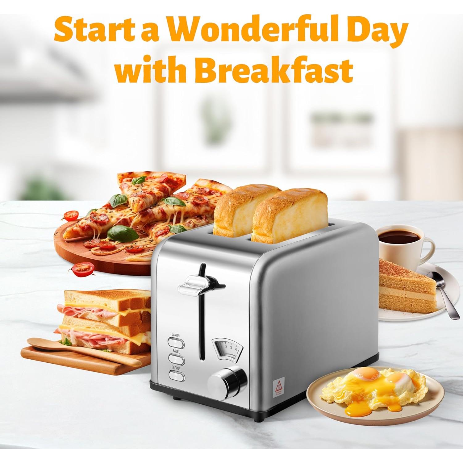 Tostadora HealSmart Acero Inoxidable 2 Rebanadas Plata