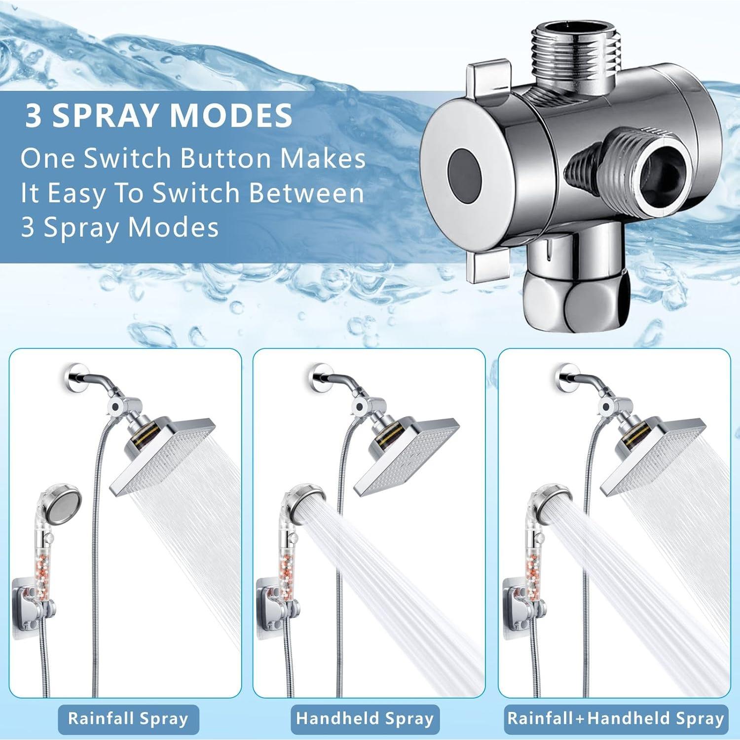 Cabezal de Ducha Filtrado Nuodan 6" Cromo Alta Presión