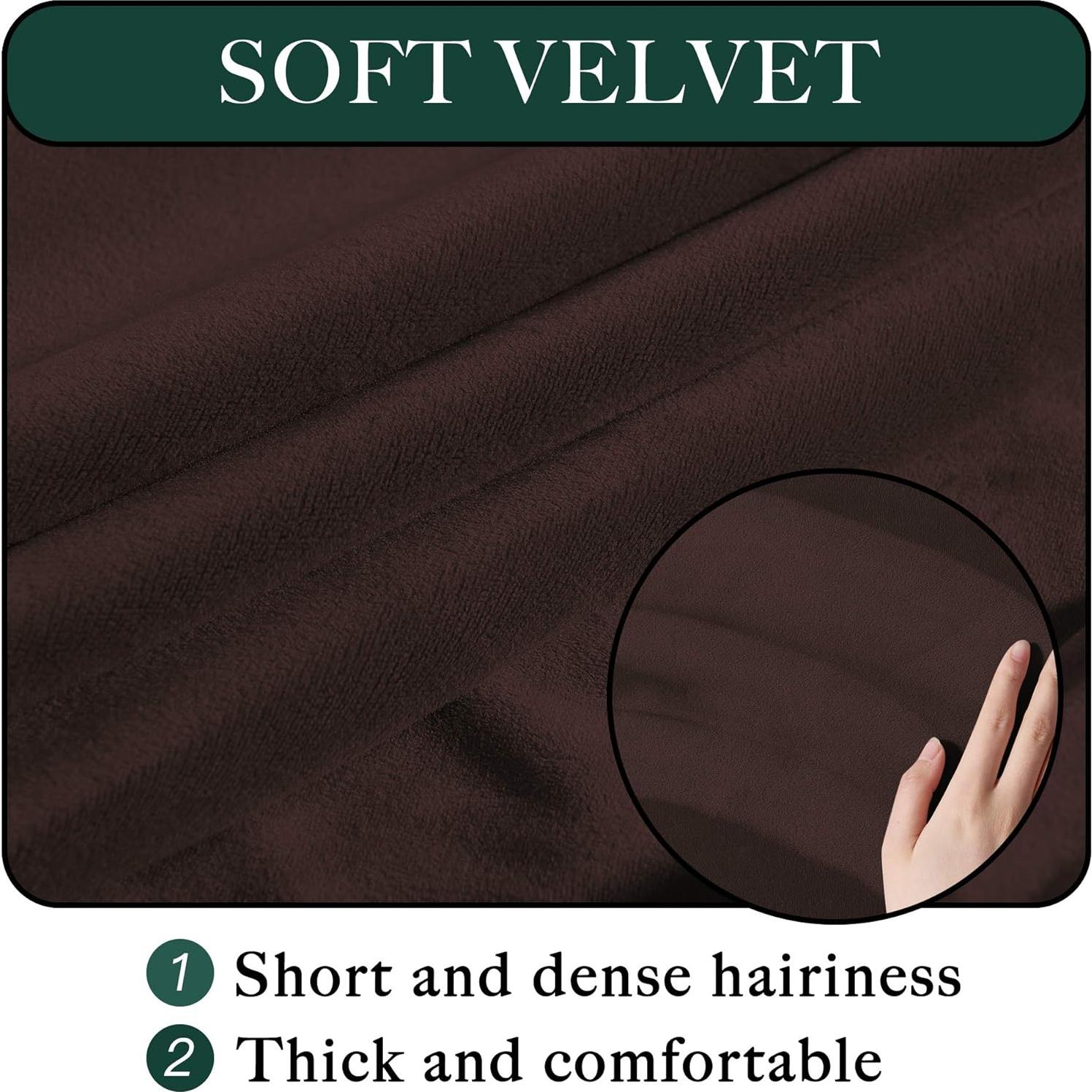 Cubiertas de Cojines de Sofá StangH 3 Piezas Terciopelo Marrón