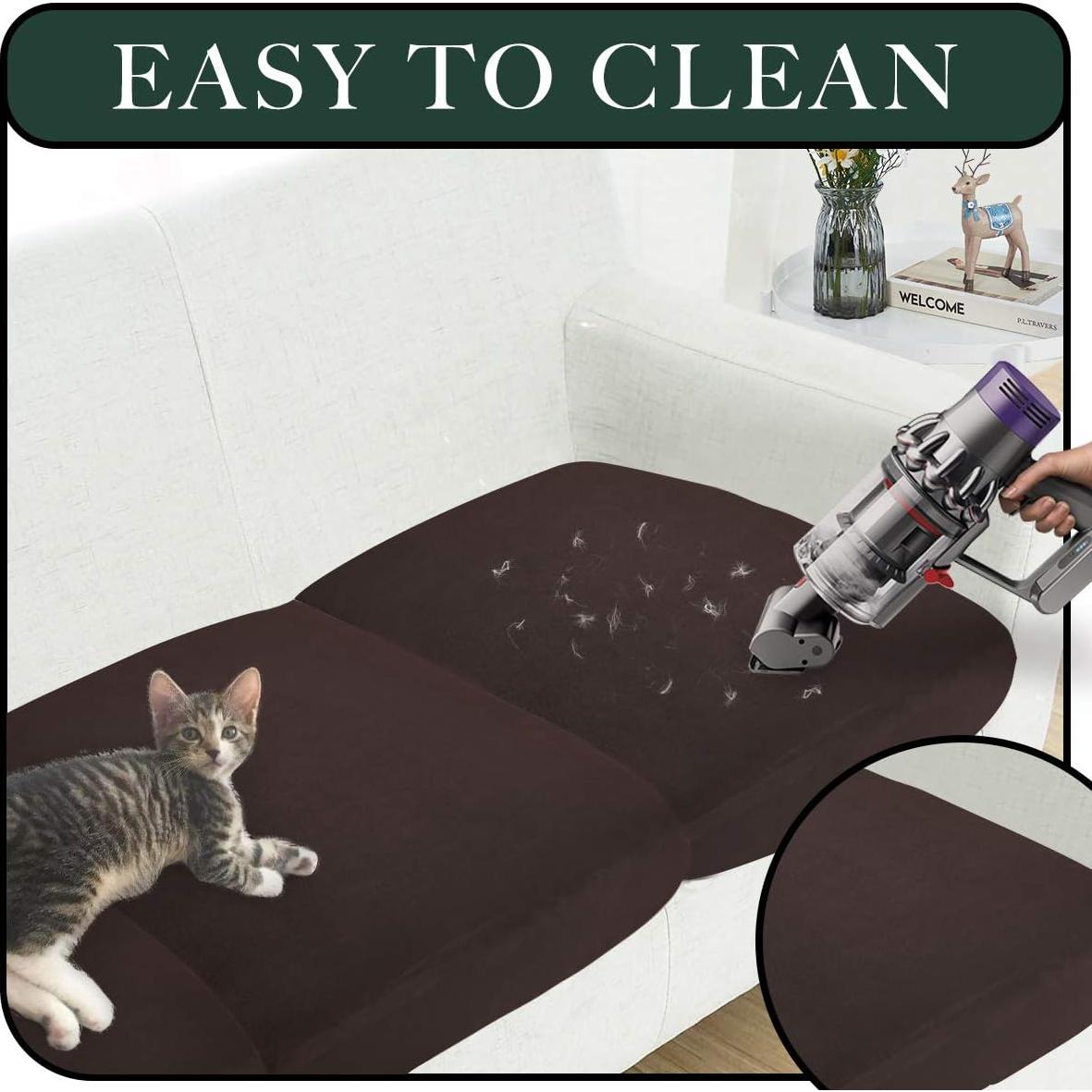 Cubiertas de Cojines de Sofá StangH 3 Piezas Terciopelo Marrón