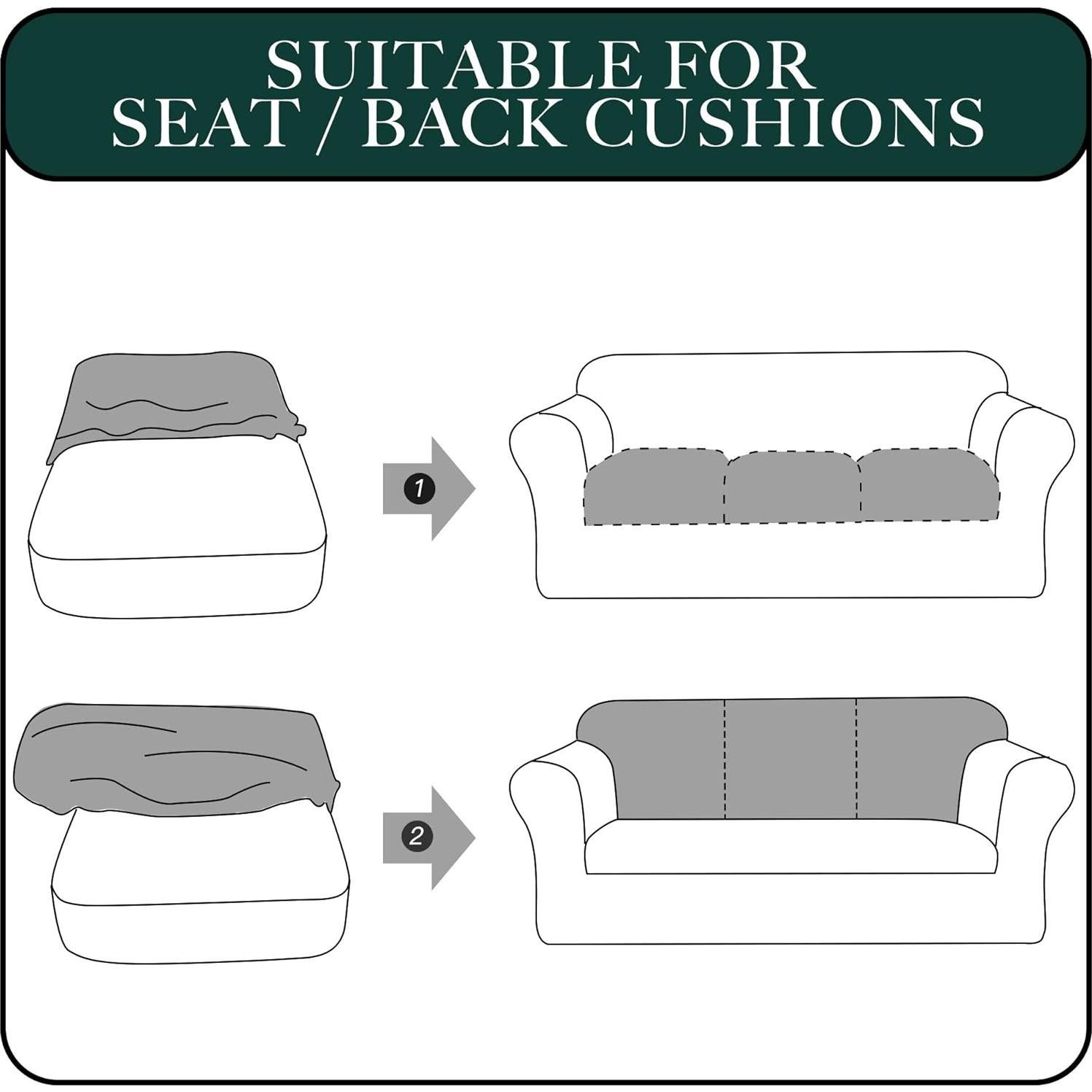 Cubiertas de Cojines de Sofá StangH 3 Piezas Terciopelo Marrón