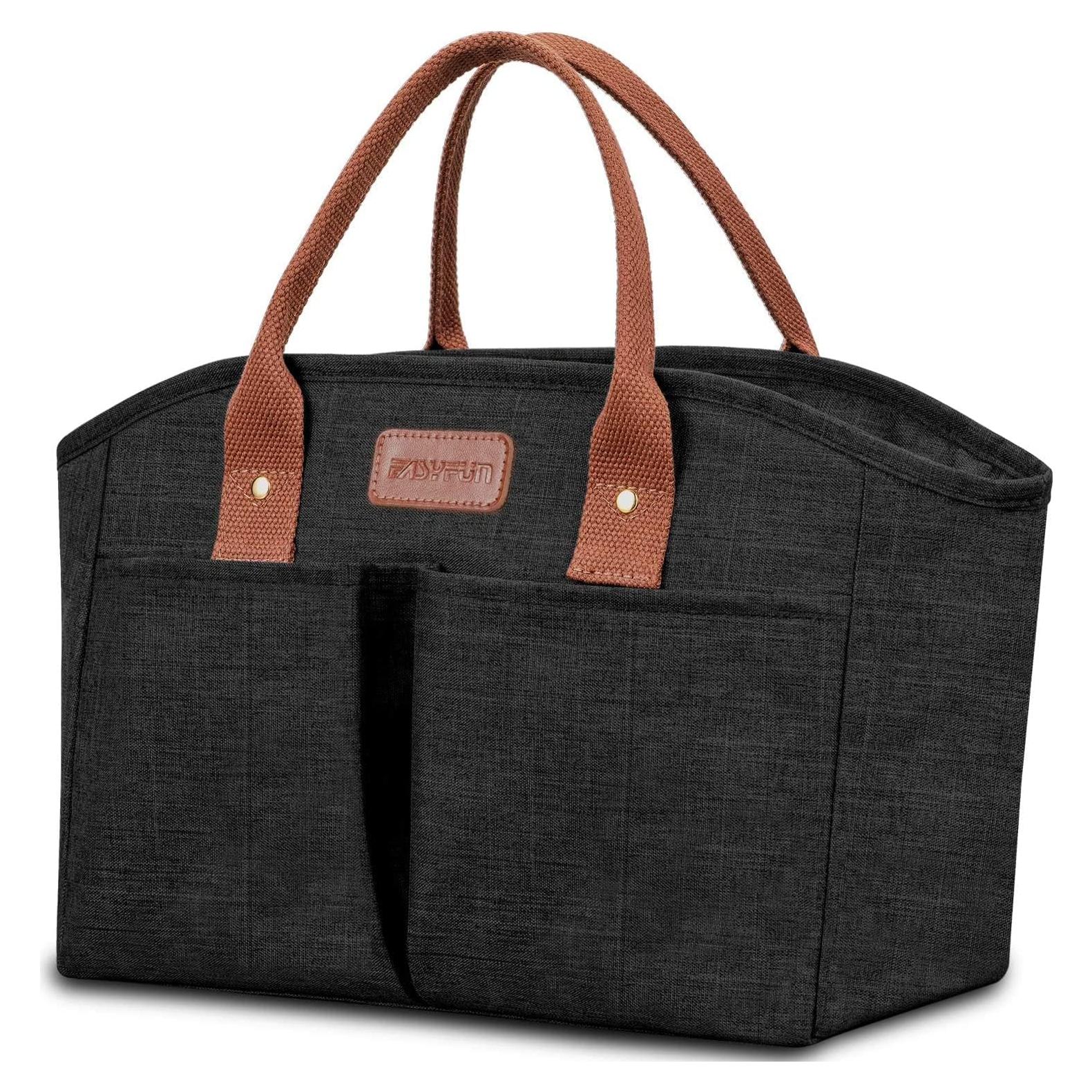 Bolsa de Almuerzo Térmica Aislada EASYFUN Grande Negra