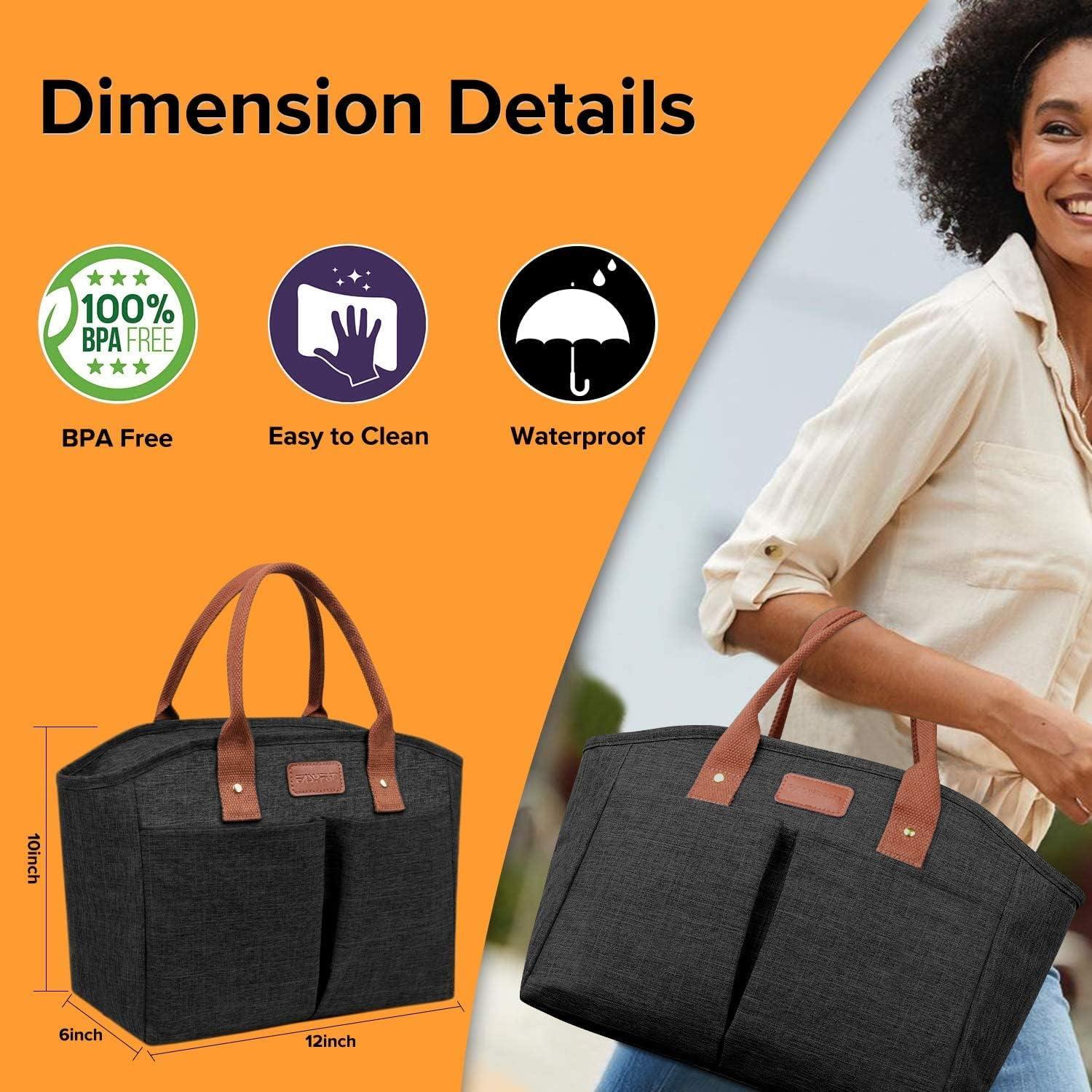 Bolsa de Almuerzo Térmica Aislada EASYFUN Grande Negra