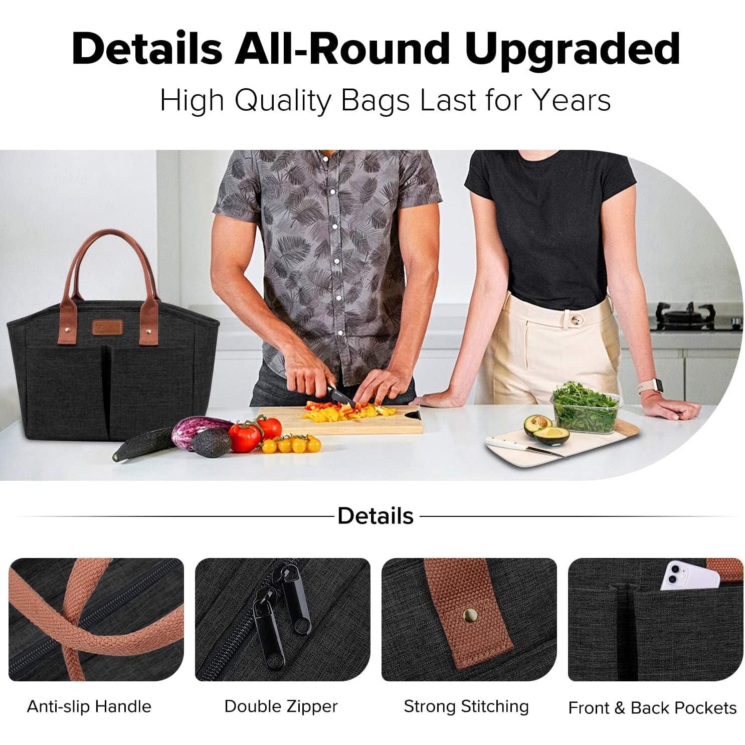 Bolsa de Almuerzo Térmica Aislada EASYFUN Grande Negra