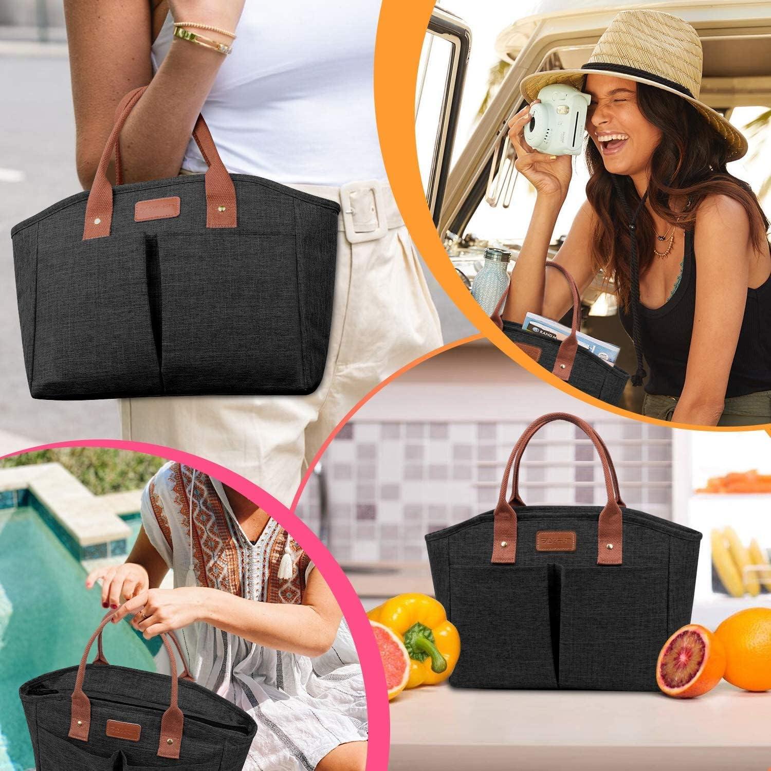 Bolsa de Almuerzo Térmica Aislada EASYFUN Grande Negra