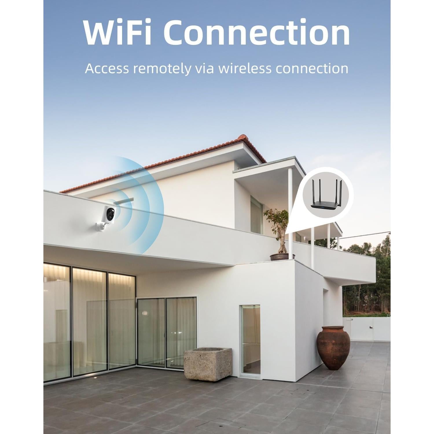 Cámara de Seguridad Inalámbrica Virtavo VistaFlask 2K AI