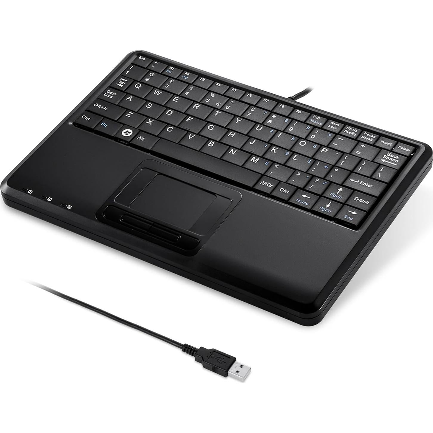 Teclado USB Perixx PERIBOARD-510H Plus con Touchpad Negro