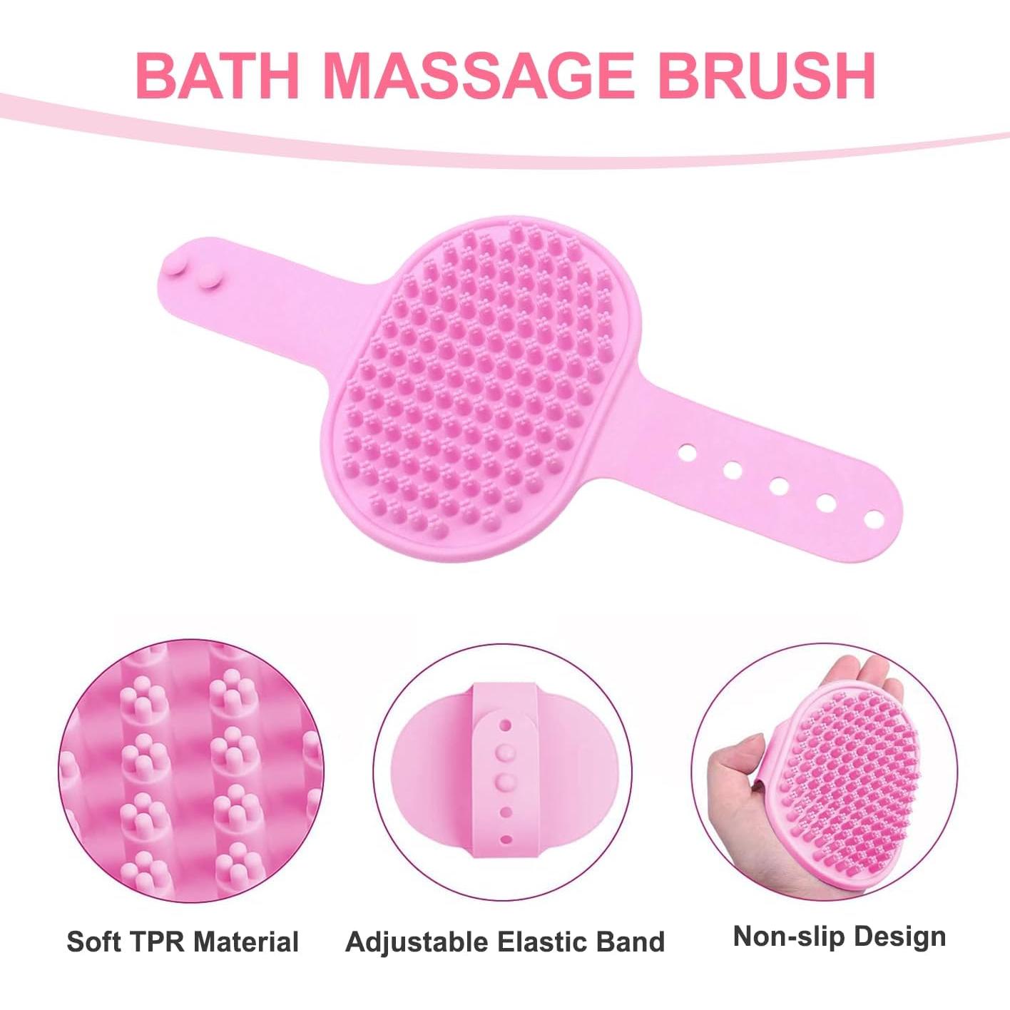 Juego de Baño para Mascotas Kemodia Rosa 2 Piezas con Guantes