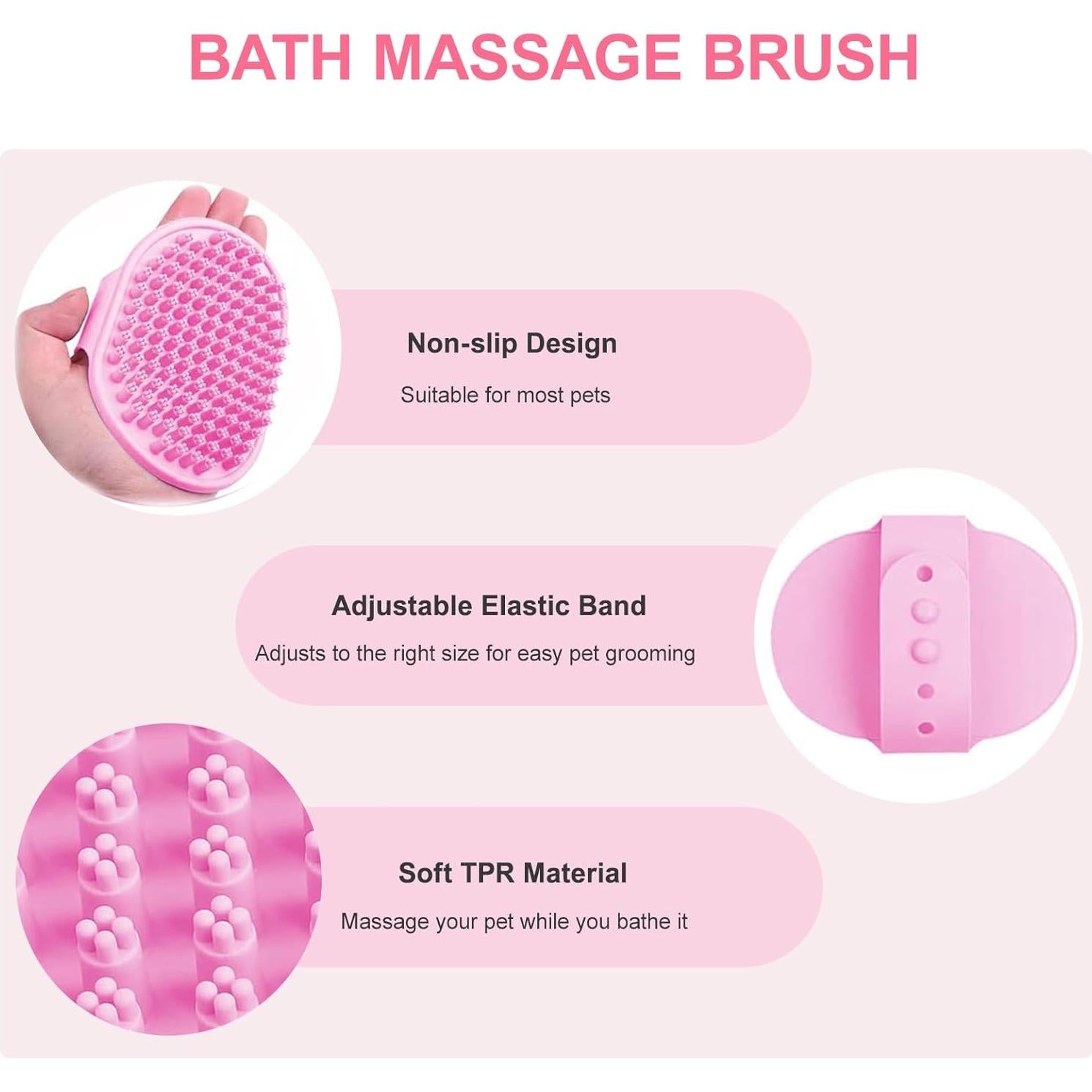 Juego de Baño para Mascotas Kemodia Rosa 2 Piezas con Guantes