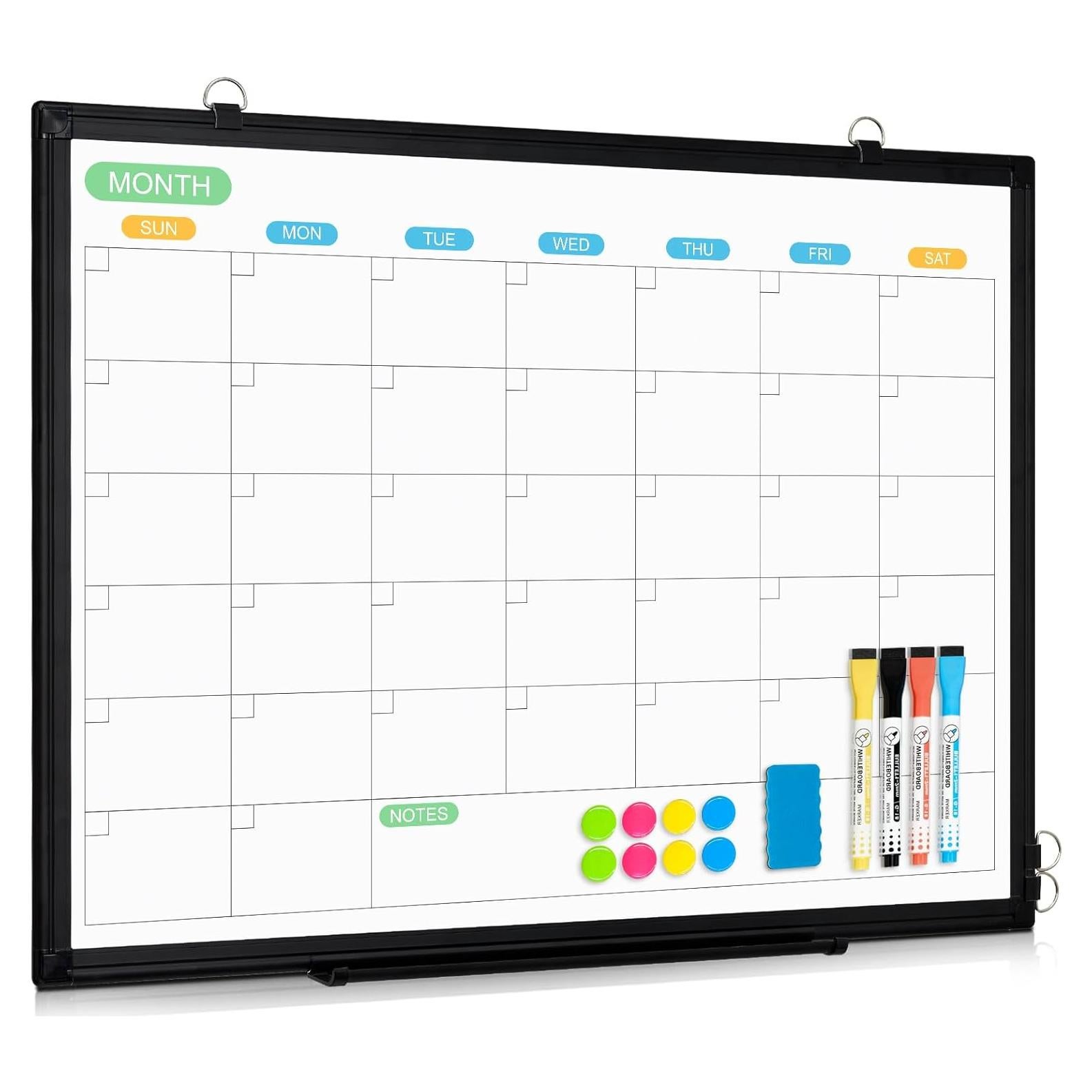 Calendario de Pizarra Blanca WALGLASS 61x46 cm Doble Cara