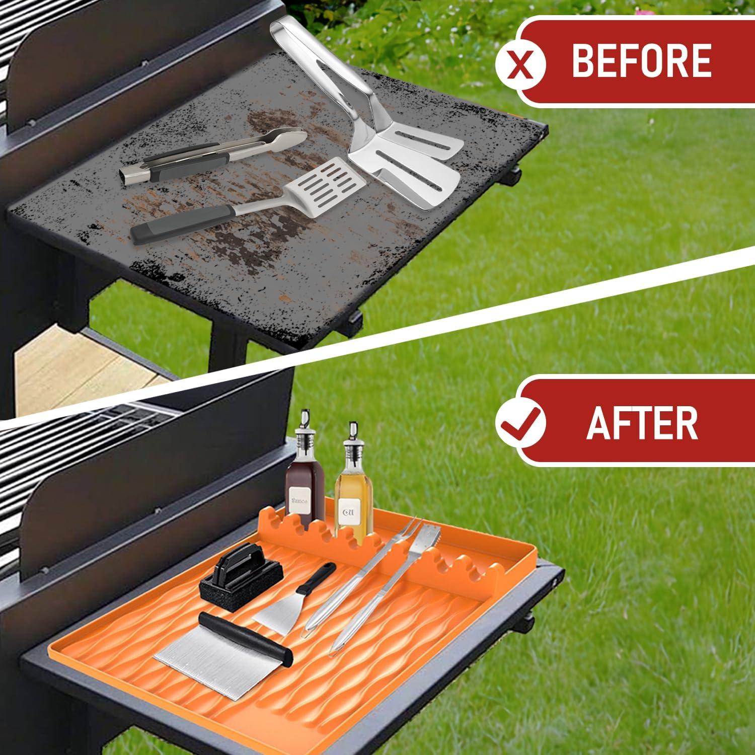 Alfombrilla de Silicona WAOUZN para Parrilla 40.6x29.2 cm Naranja