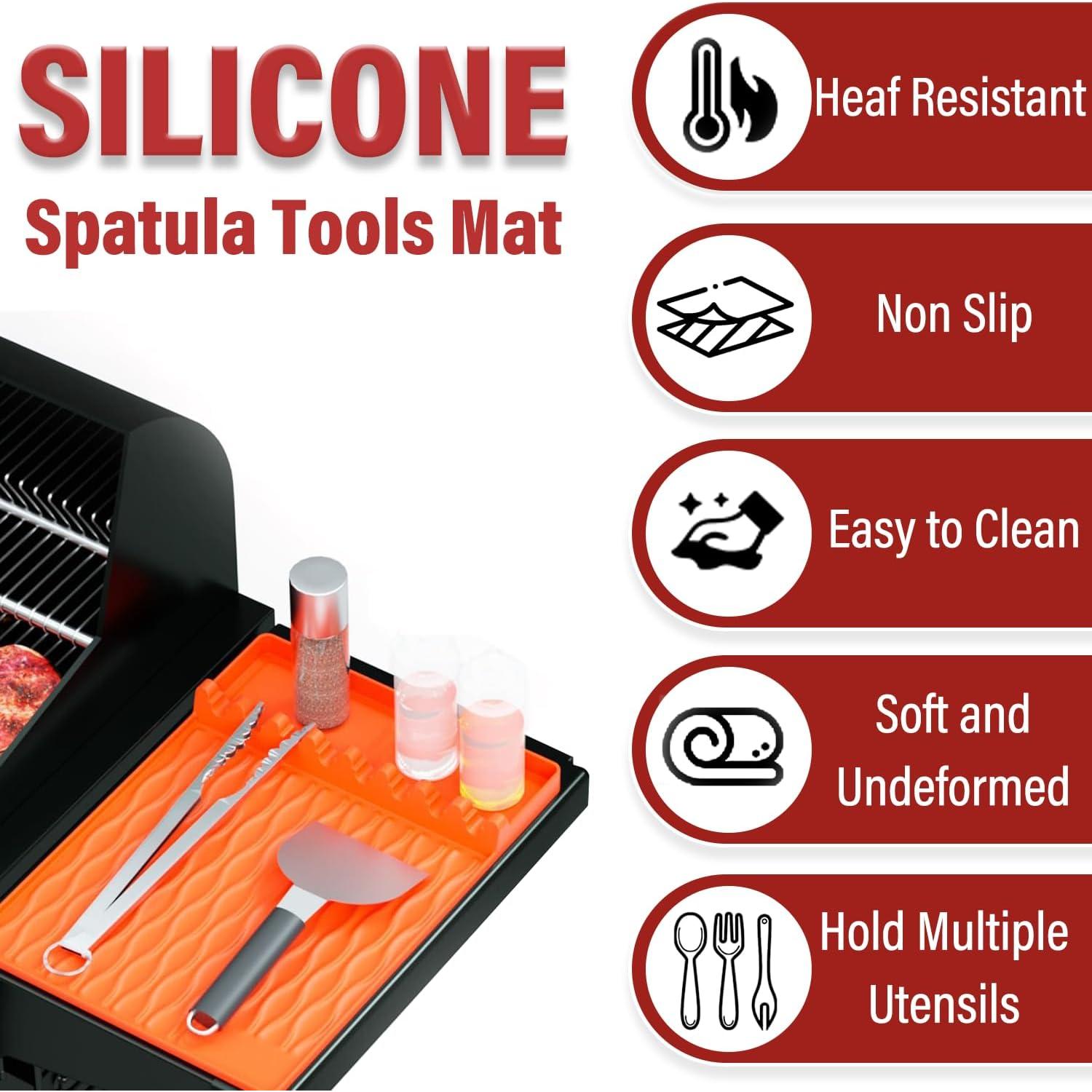 Alfombrilla de Silicona WAOUZN para Parrilla 40.6x29.2 cm Naranja