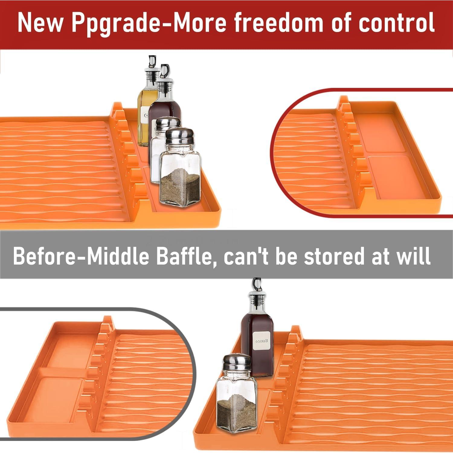 Alfombrilla de Silicona WAOUZN para Parrilla 40.6x29.2 cm Naranja