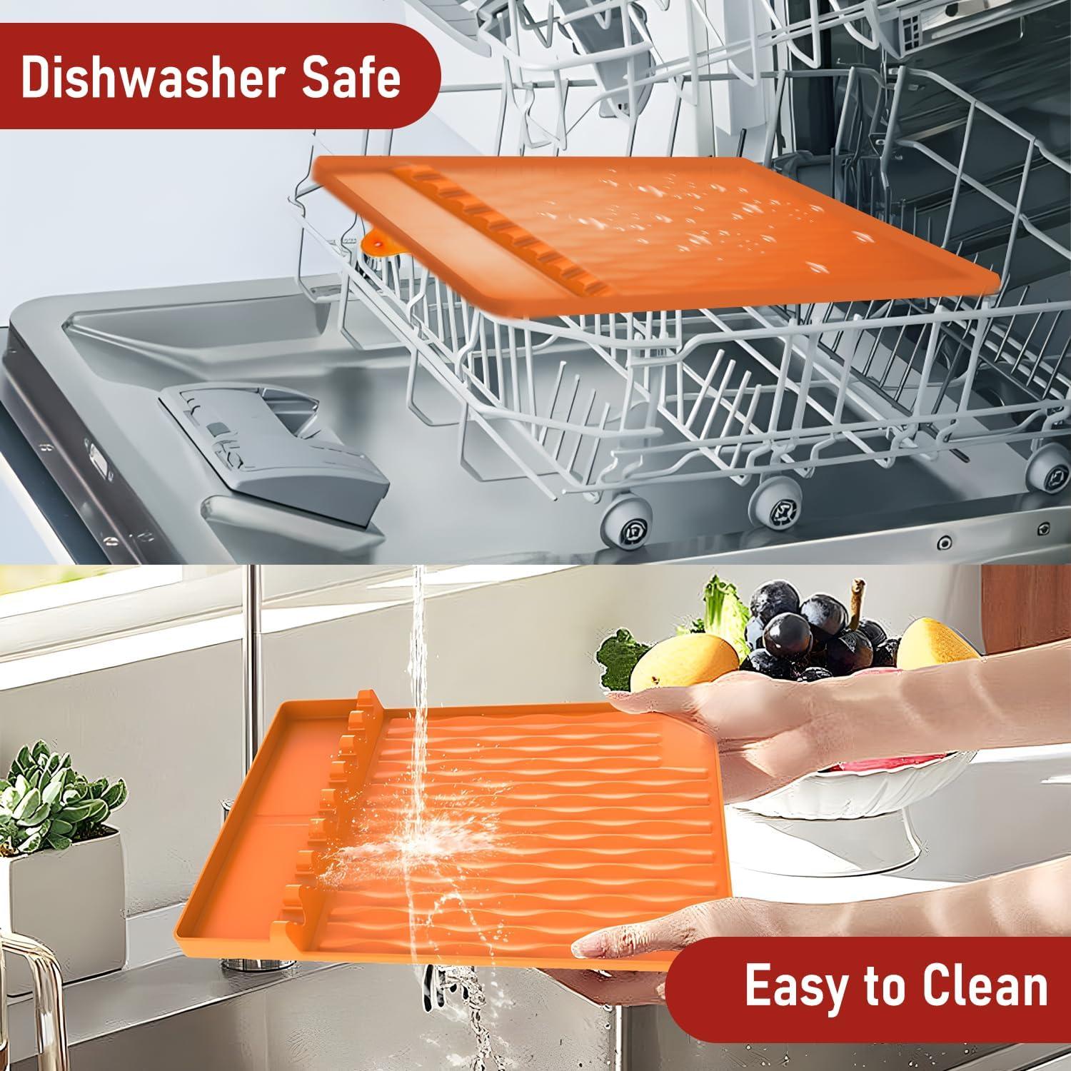 Alfombrilla de Silicona WAOUZN para Parrilla 40.6x29.2 cm Naranja