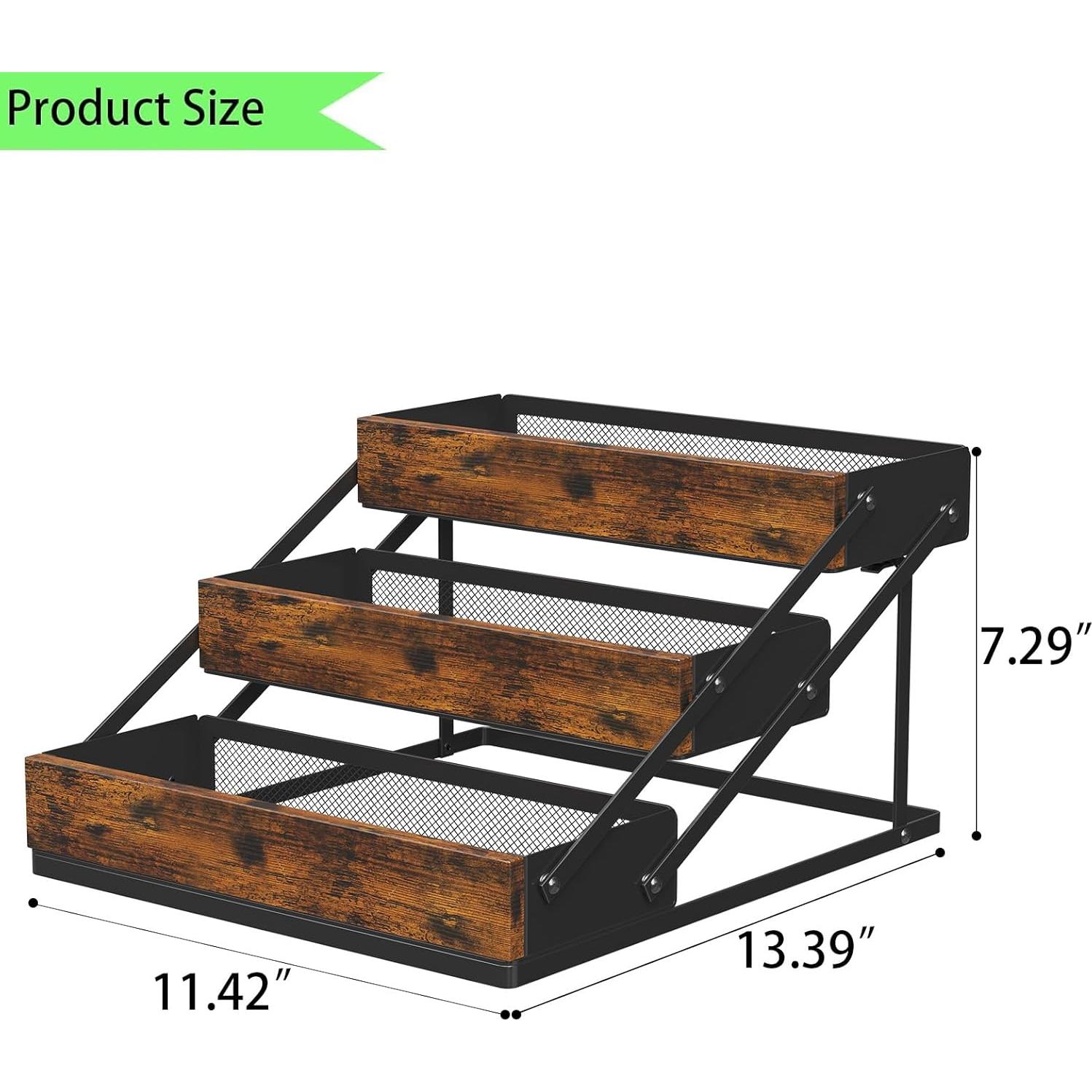 Organizador de Especias 3 Niveles KOKSTOP - Acero y Madera