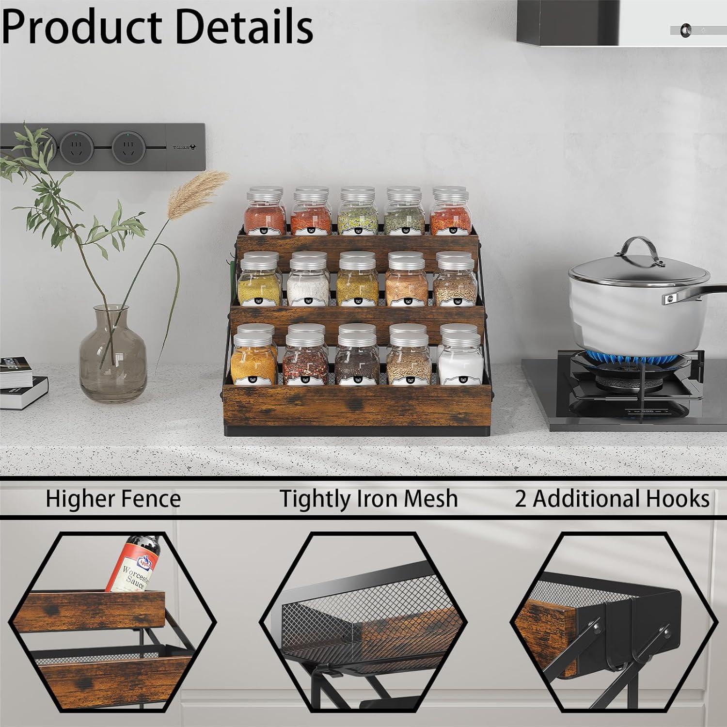 Organizador de Especias 3 Niveles KOKSTOP - Acero y Madera