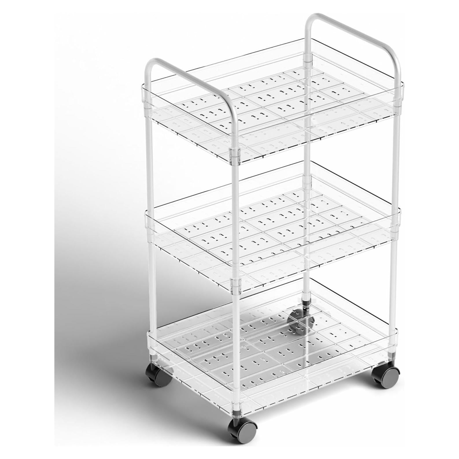 Carro de Almacenamiento Rodante Yieach 3 Niveles Acrílico