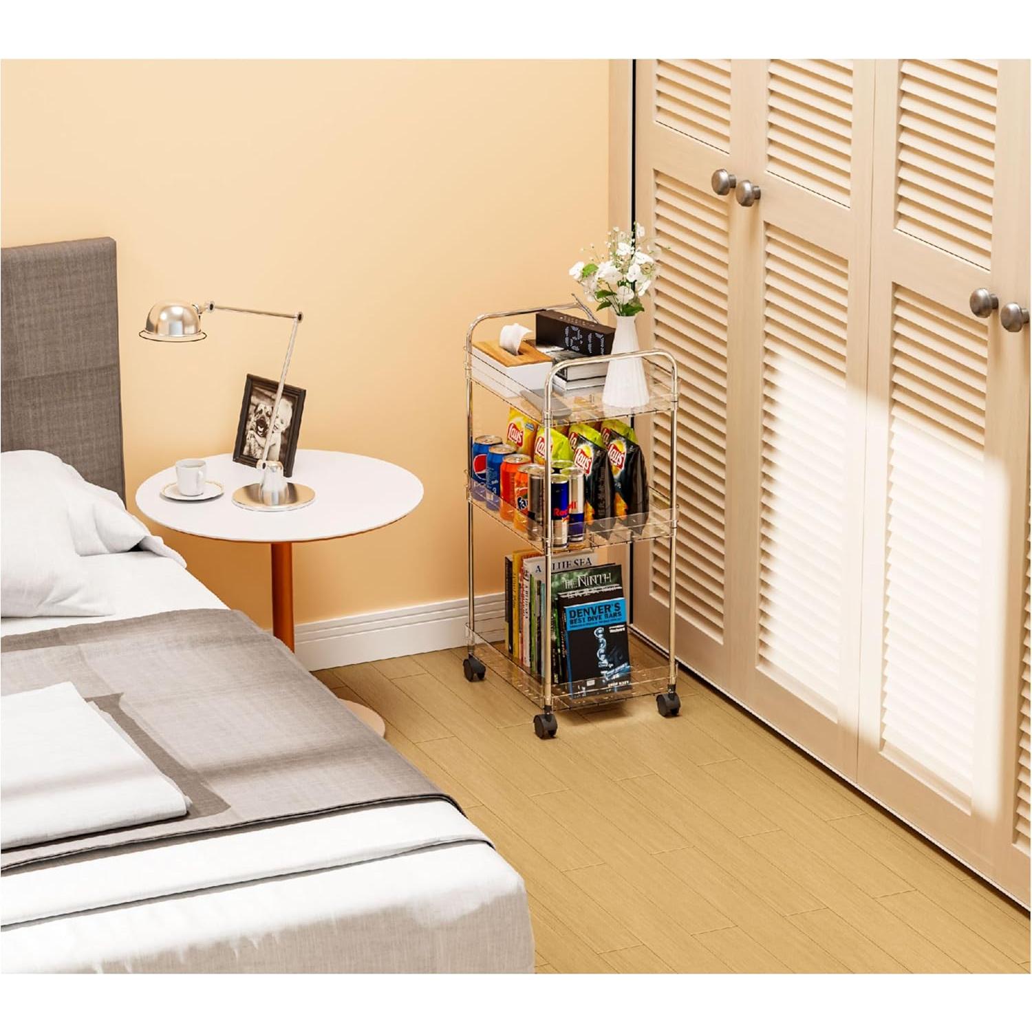 Carro de Almacenamiento Rodante Yieach 3 Niveles Acrílico