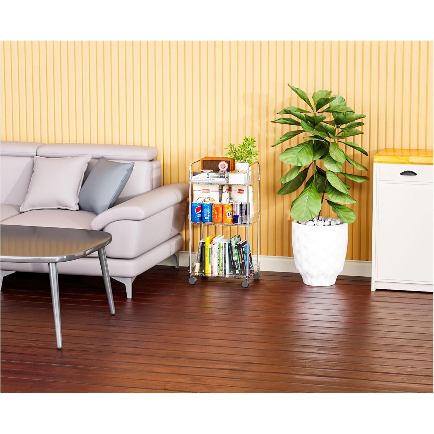 Carro de Almacenamiento Rodante Yieach 3 Niveles Acrílico