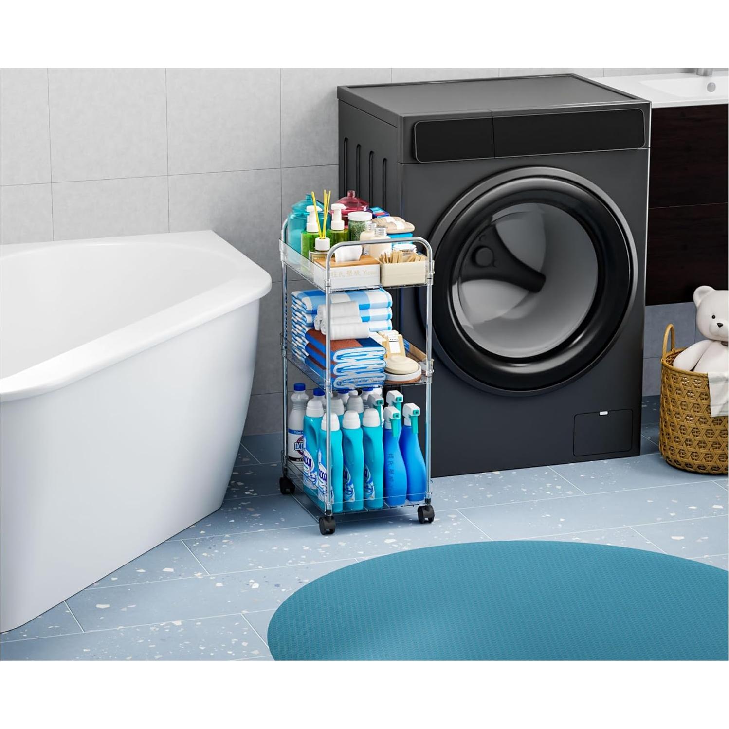 Carro de Almacenamiento Rodante Yieach 3 Niveles Acrílico