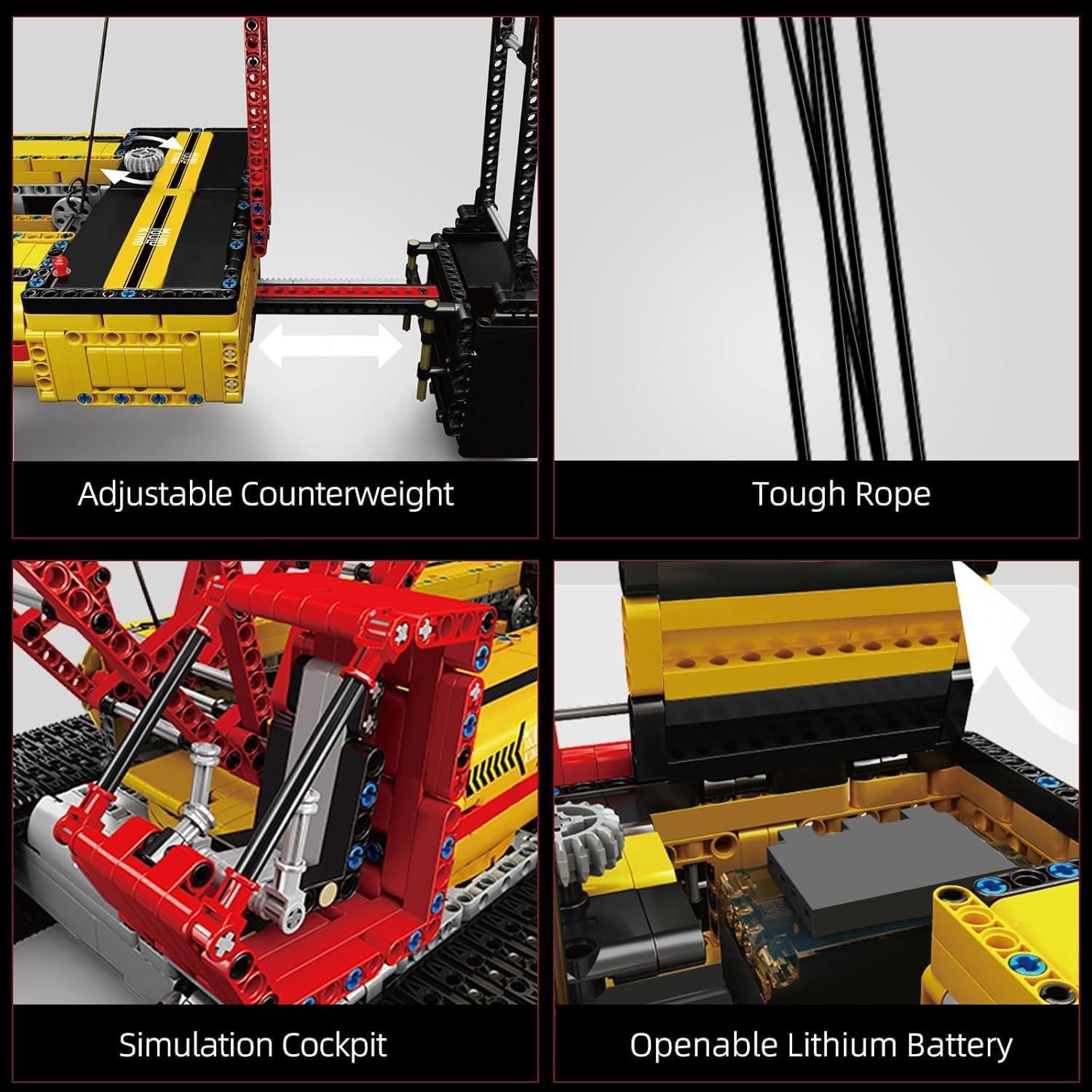 Grúa Crawler Mould King MK17015 con Control Remoto 4318 Piezas