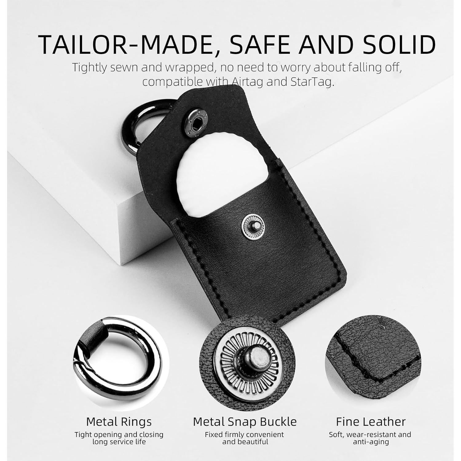 Funda de Cuero PU Mangotek para Apple AirTag y StarTag