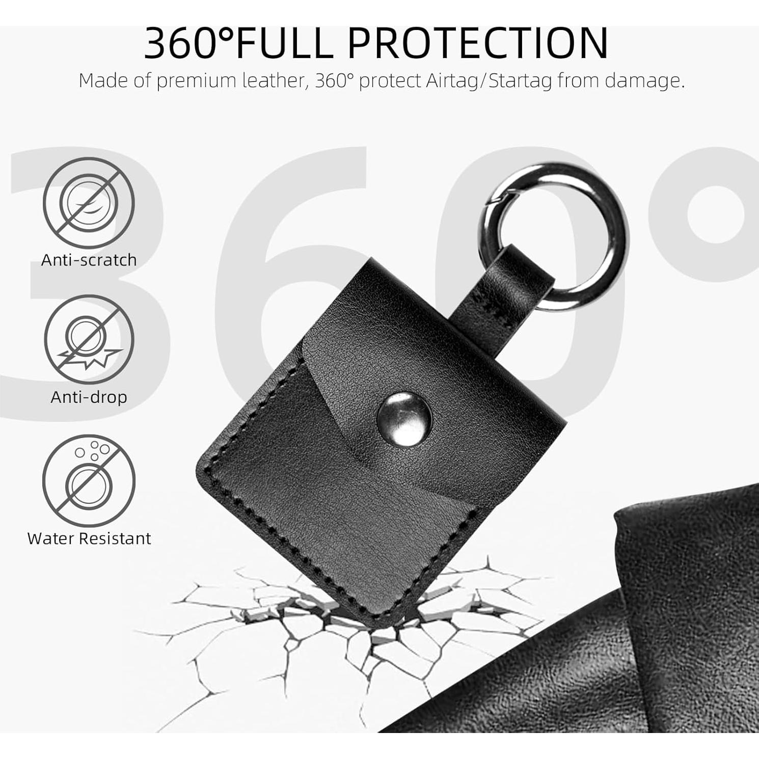 Funda de Cuero PU Mangotek para Apple AirTag y StarTag