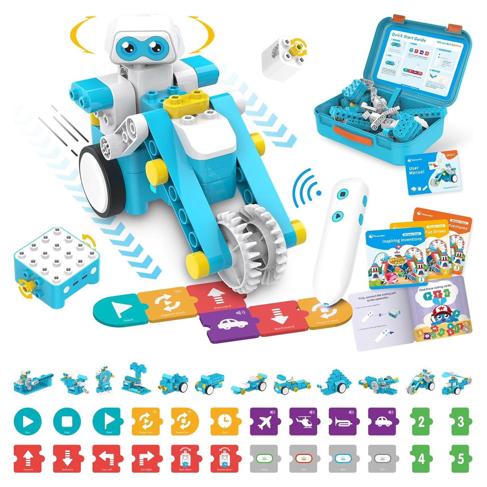 Kit de Robot de Codificación WhalesBot B3 Pro 24-en-1 para Niños