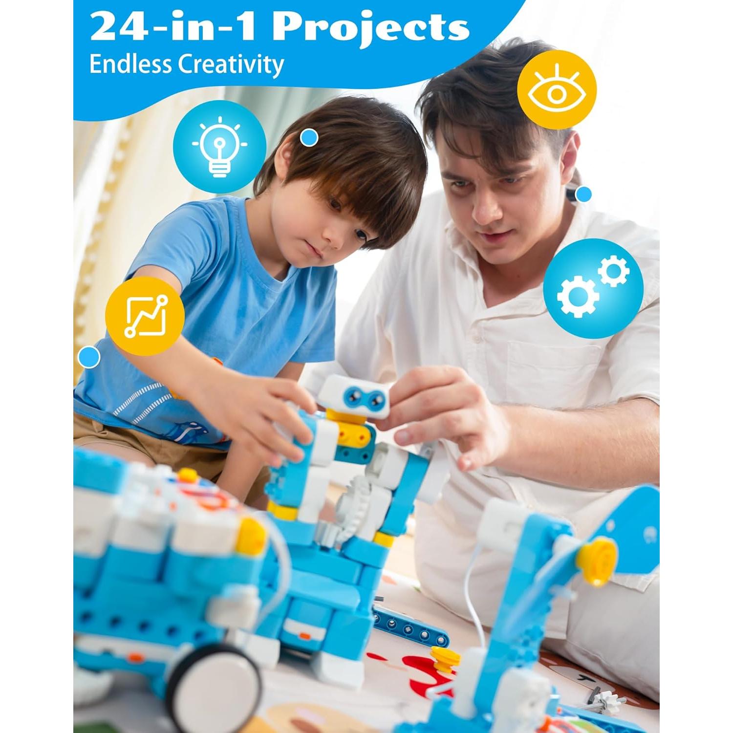 Kit de Robot de Codificación WhalesBot B3 Pro 24-en-1 para Niños