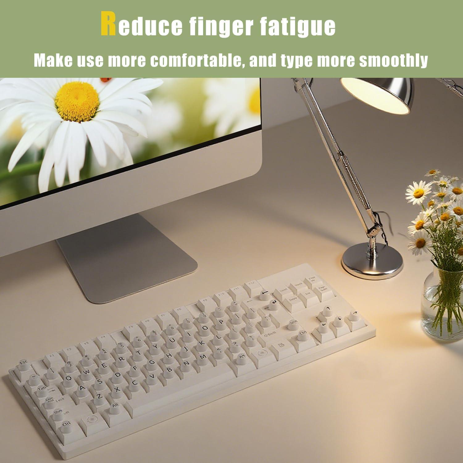 Calcomanías Elevadas para Teclado MasiBloom 64 Pcs Blanco