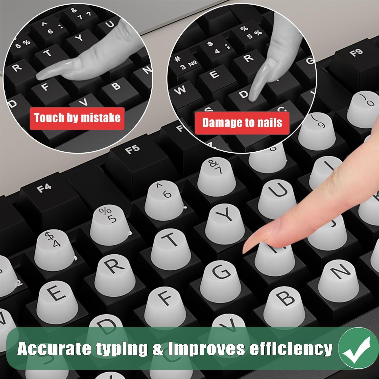 Calcomanías Elevadas para Teclado MasiBloom 64 Pcs Blanco