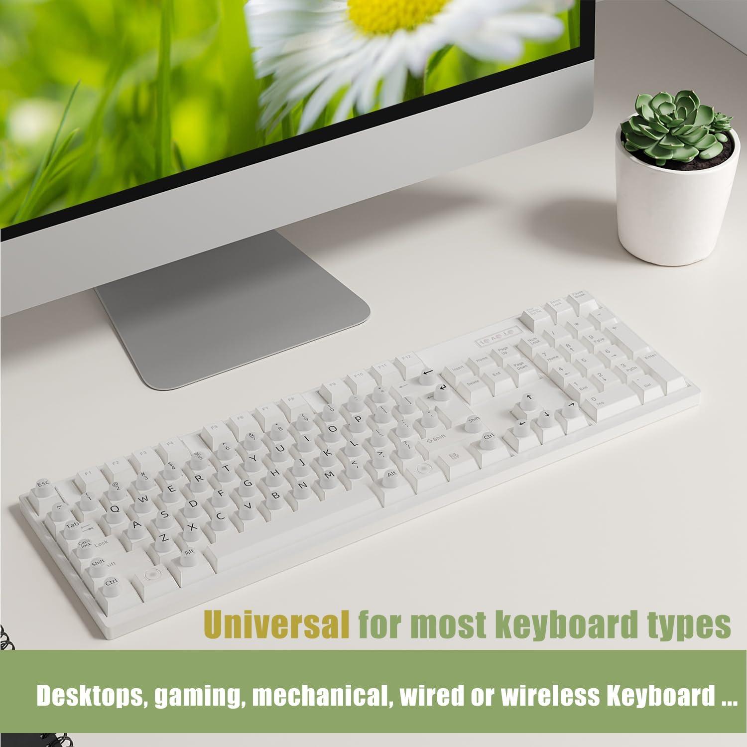 Calcomanías Elevadas para Teclado MasiBloom 64 Pcs Blanco