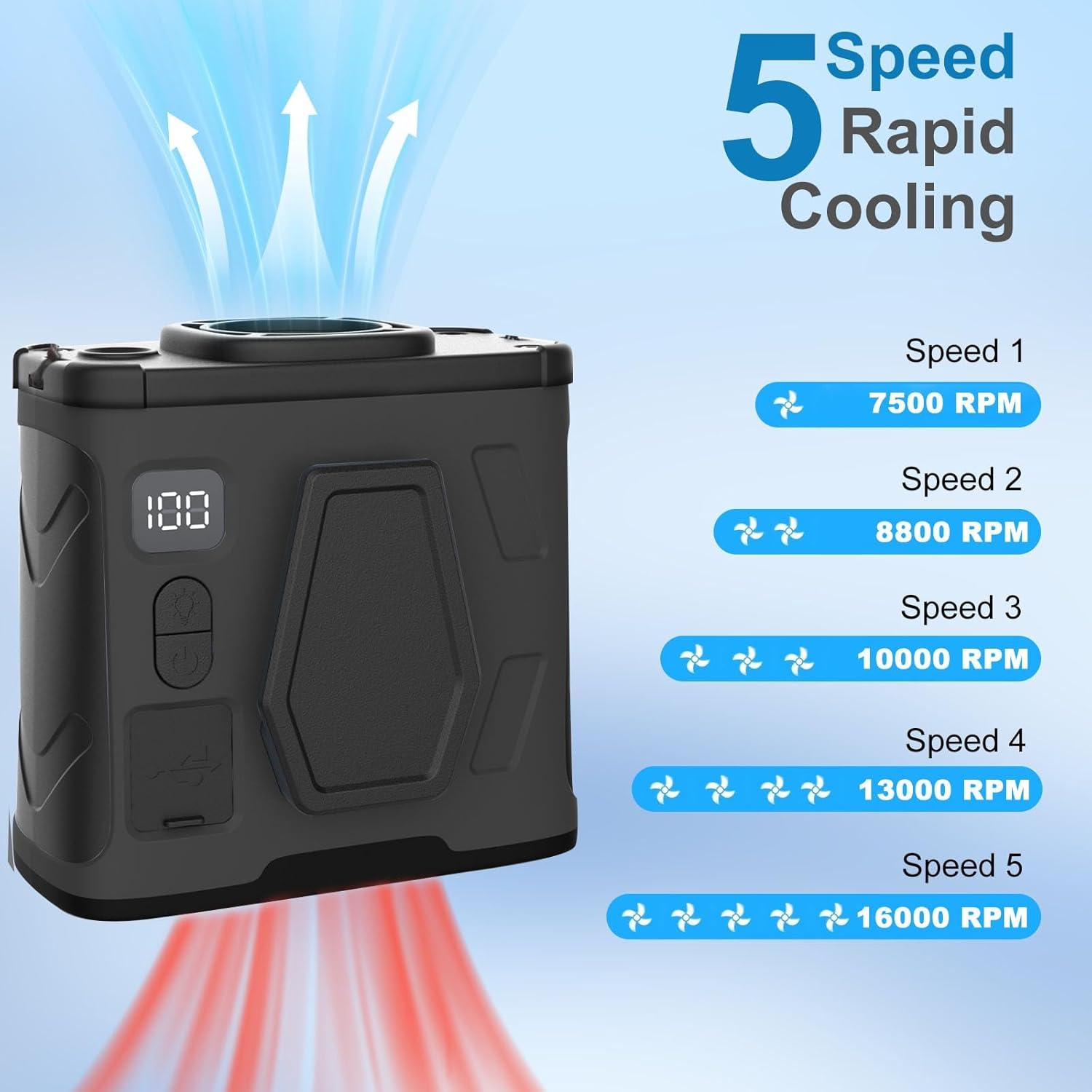 Ventilador Portátil Beefull DFS 10000mAh 16000RPM 40H