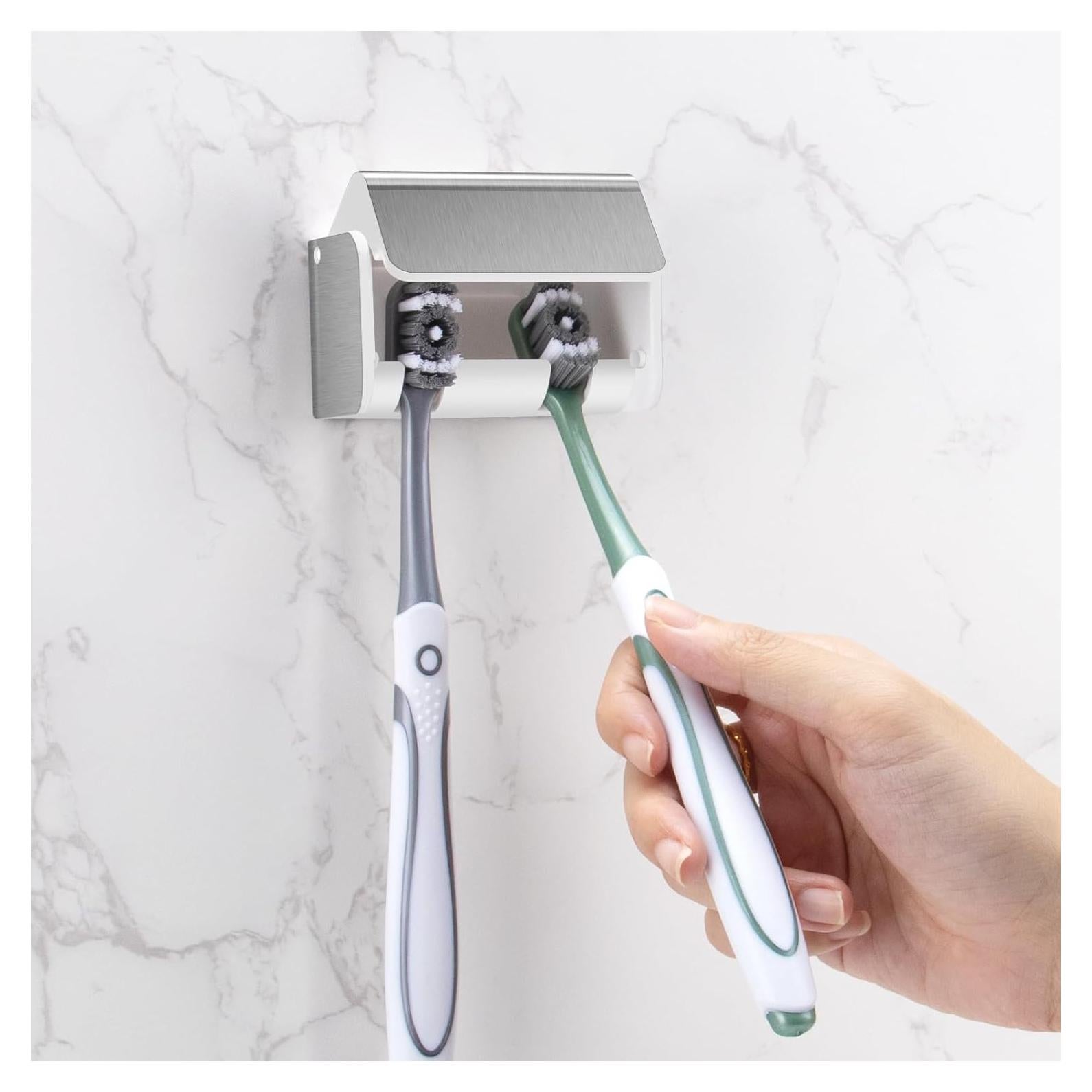 Soporte de Cepillos de Dientes Montado en Pared PARKMANI Plata