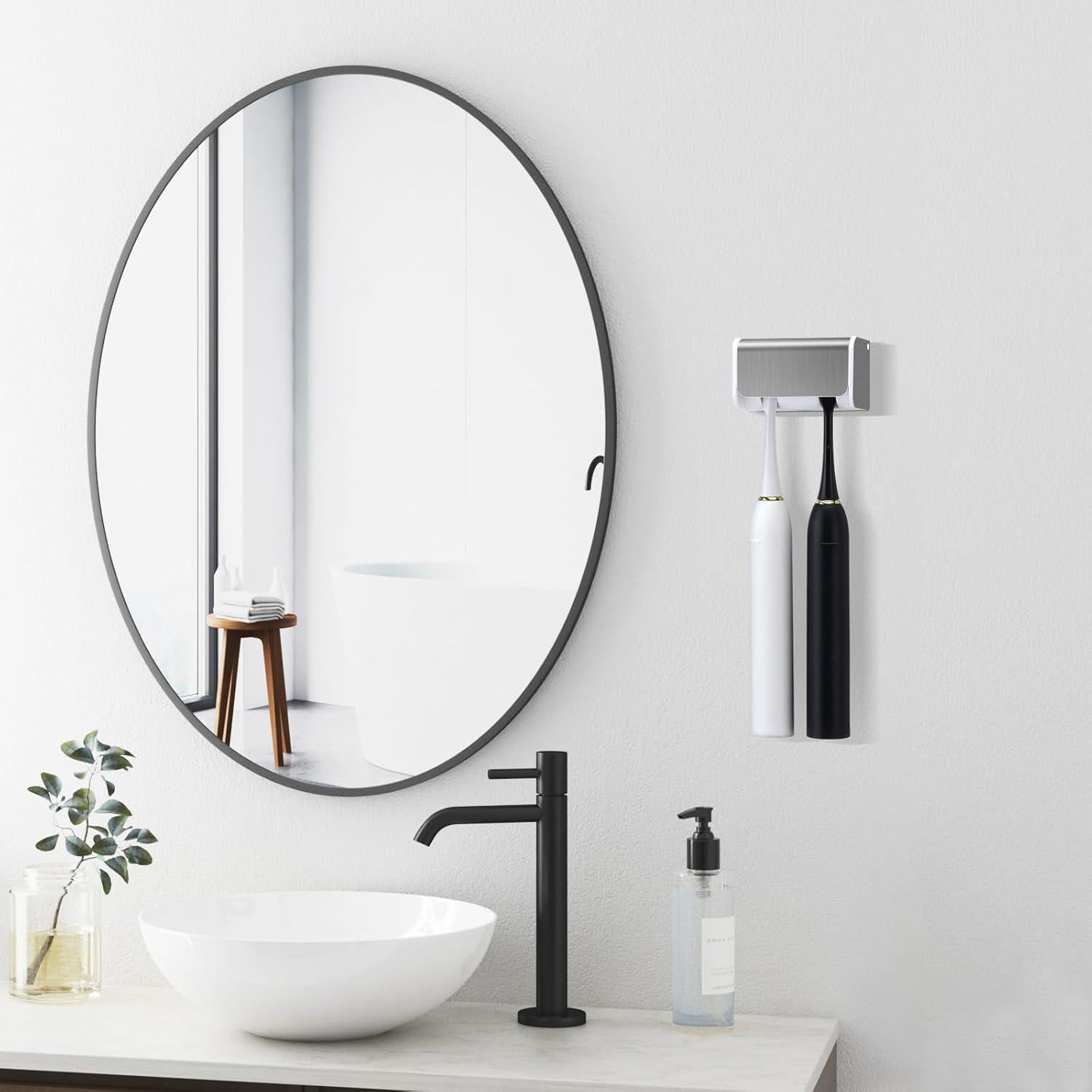 Soporte de Cepillos de Dientes Montado en Pared PARKMANI Plata