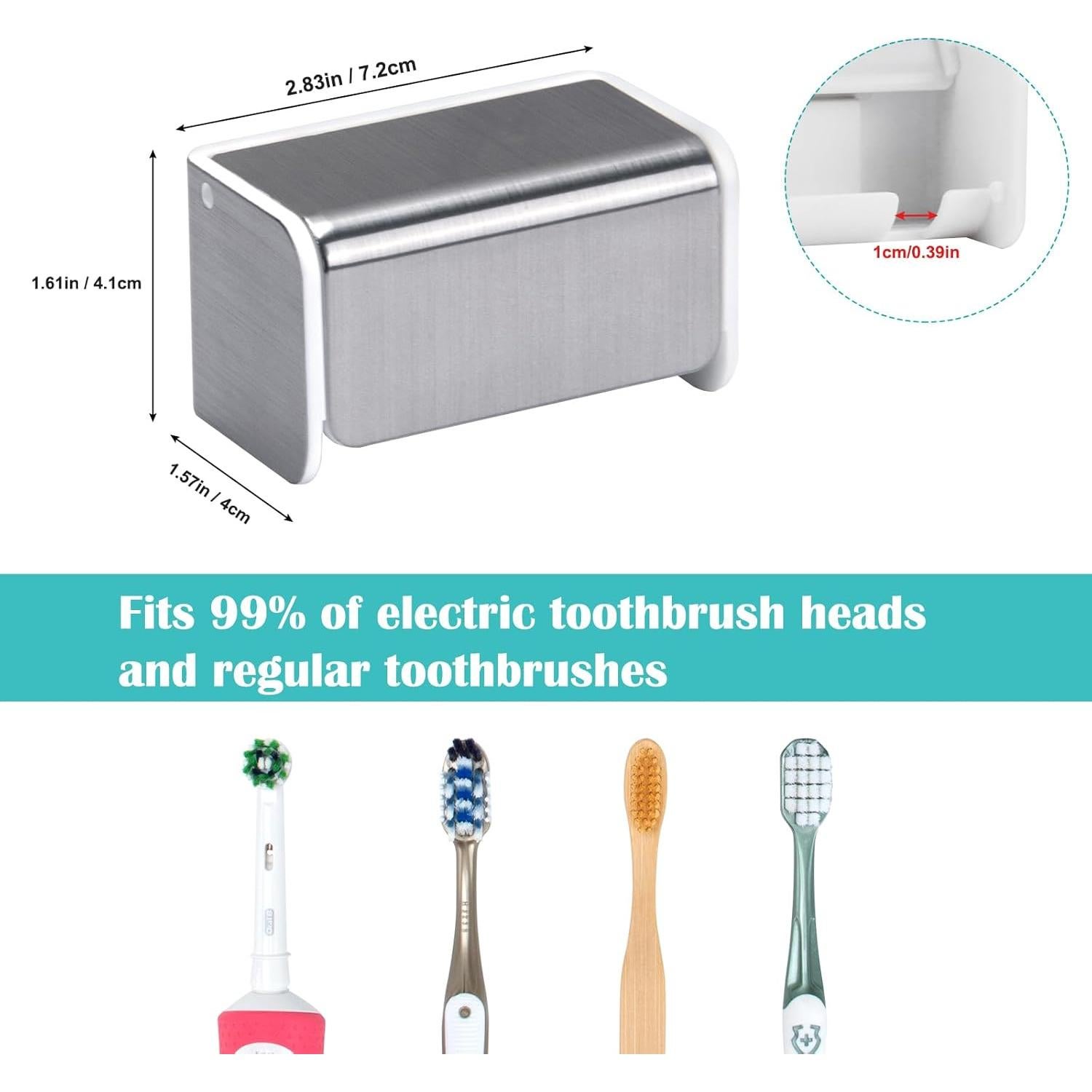 Soporte de Cepillos de Dientes Montado en Pared PARKMANI Plata