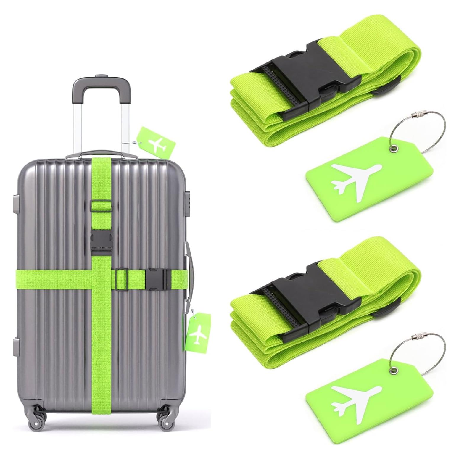 Paquete de 2 correas de equipaje ISABETTA ajustables 51-86cm