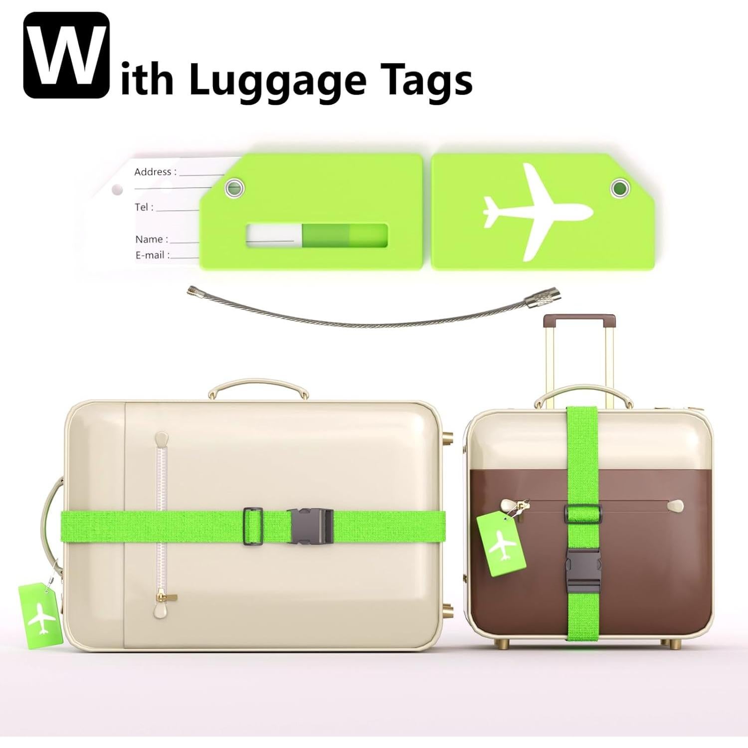 Paquete de 2 correas de equipaje ISABETTA ajustables 51-86cm