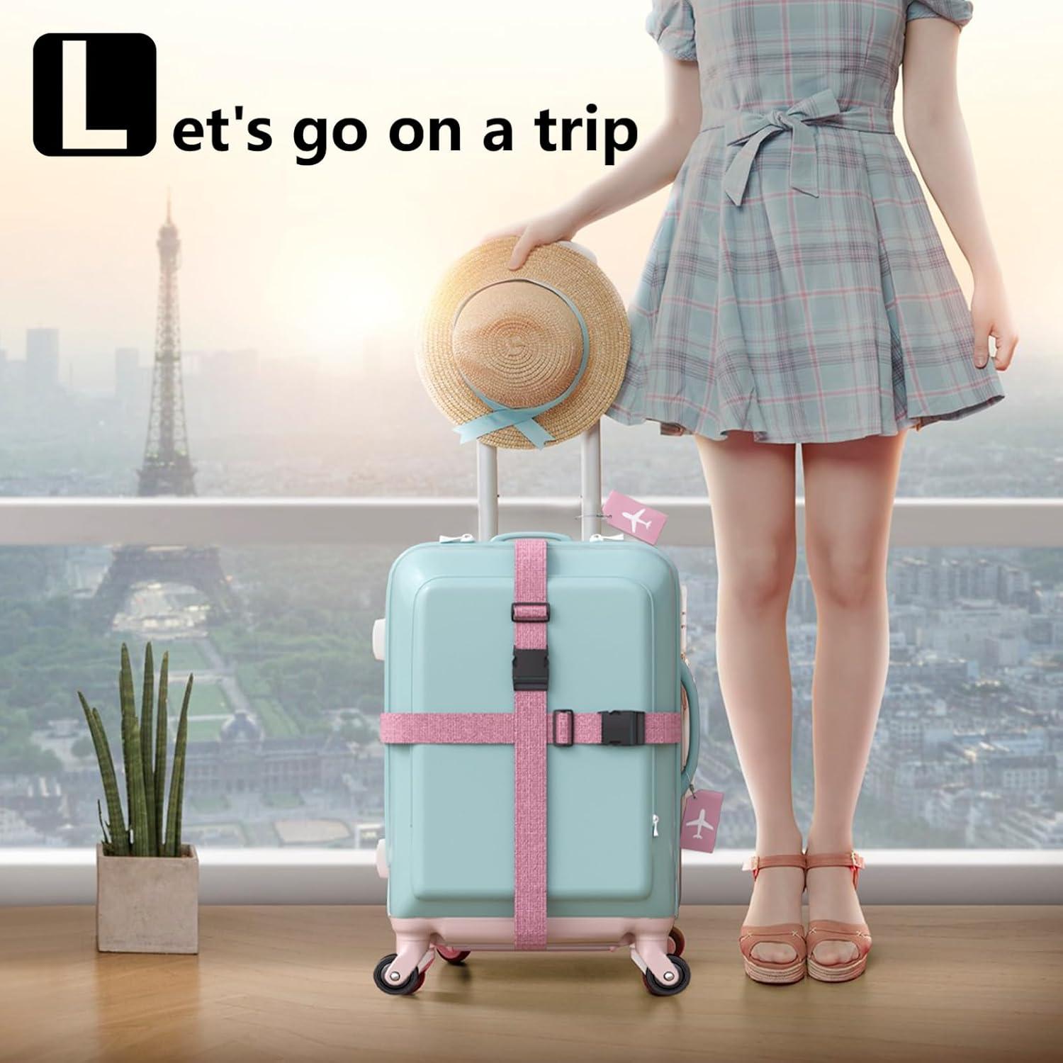 Paquete de 2 correas de equipaje ISABETTA ajustables 51-86cm