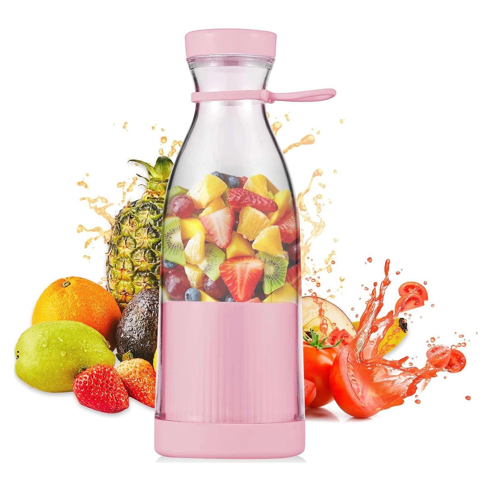 Licuadora portátil GUVANI YJ-03 0.38L USB Rosa para batidos