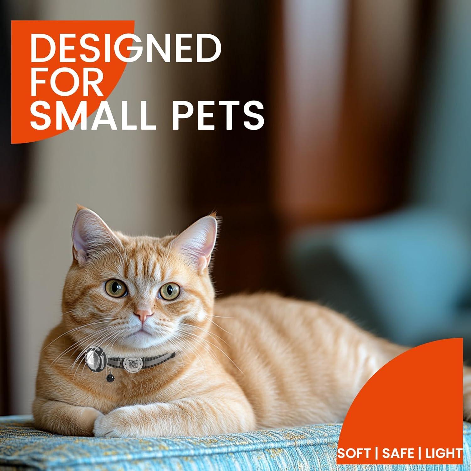 Collar para Gato AirTag ILFINDYOU Negro Ajustable Impermeable