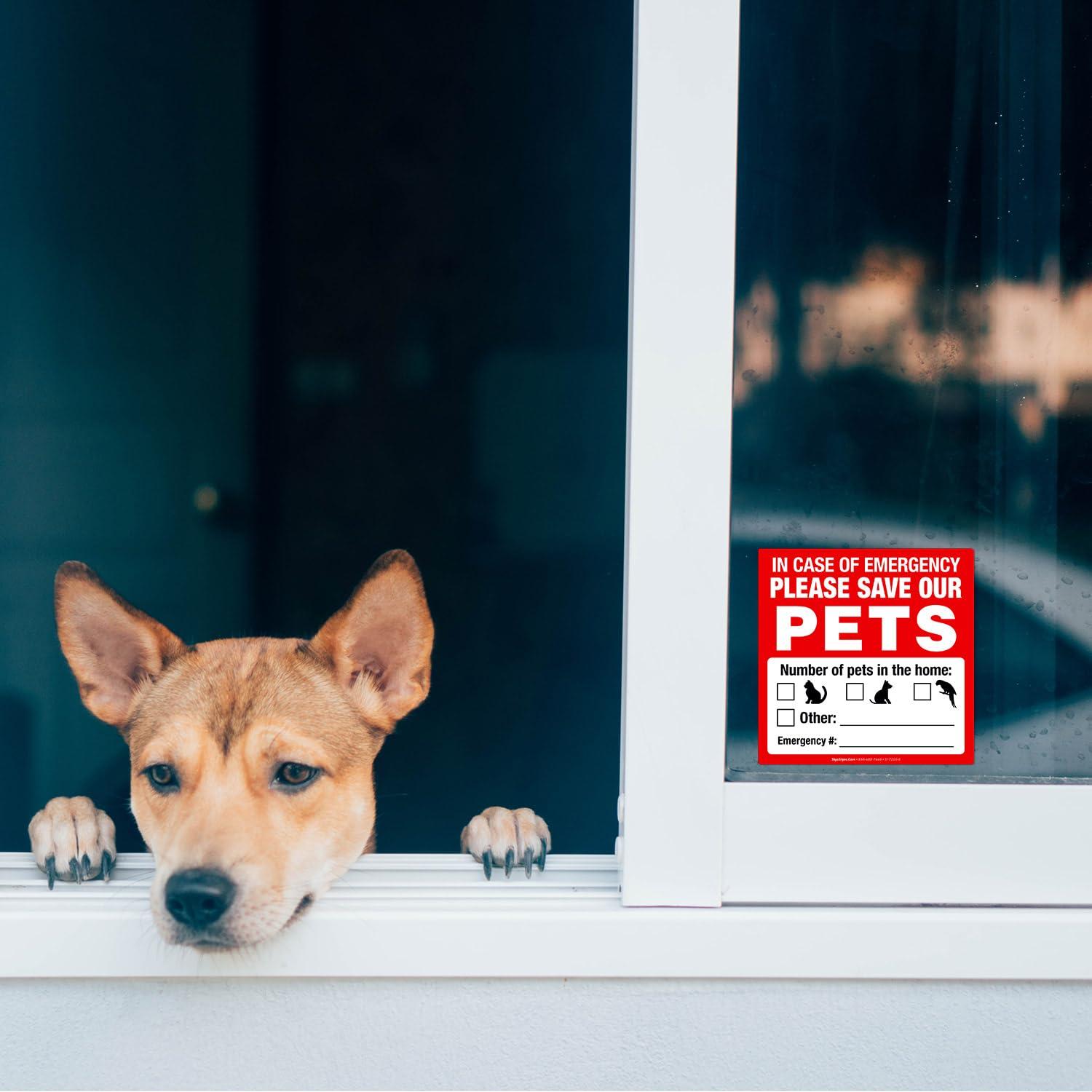 Etiqueta de Alerta para Mascotas Sigo Signs 15.24 cm - Paquete de 4